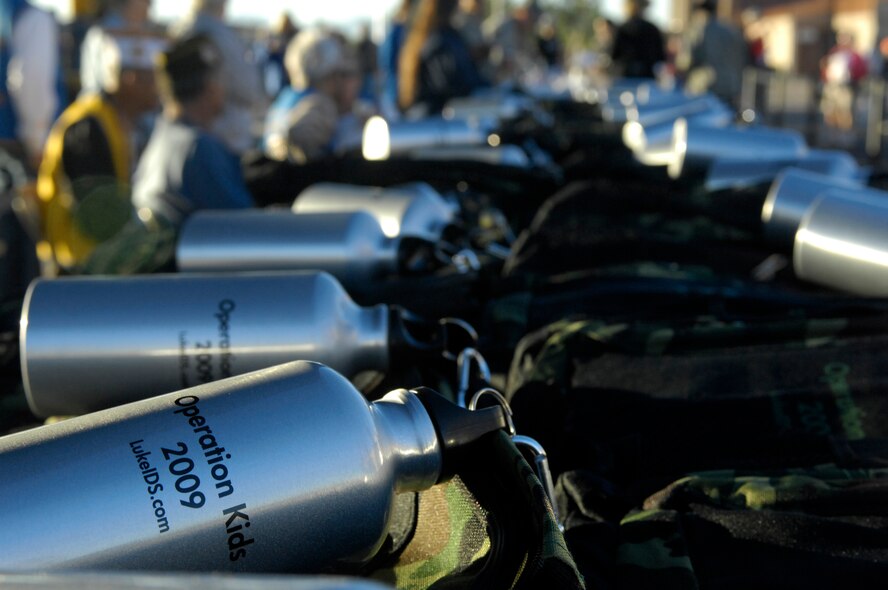 Items sit ready for the children that are participating in the 2009 Operation Kids event, Oct. 24, 2009, Luke Air Force Base, Arizona. (U.S. Air Force Photo by Staff Sgt. Jason Colbert)