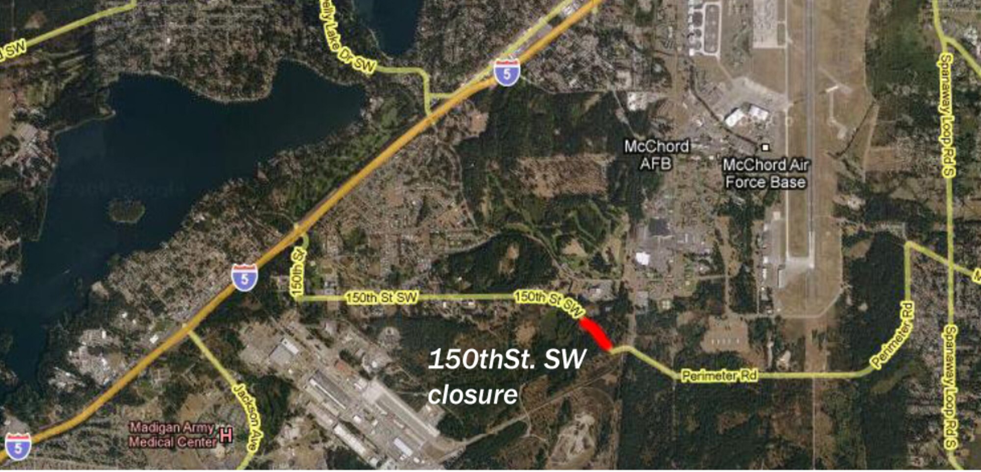 Fort Lewis officials will close a 900-foot section of 150th St. SW from Nov. 2 - 21 for repair and resurfacing. 
