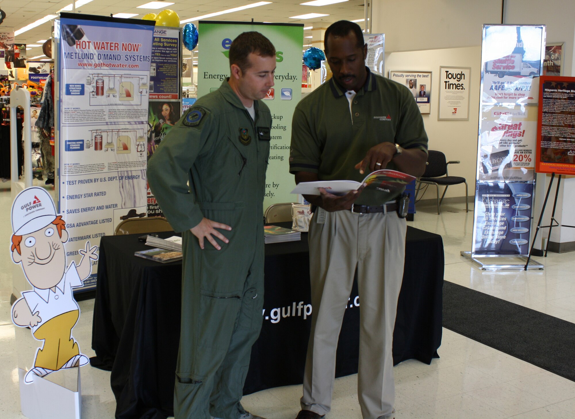 Hurlburt Field held a variety of events to recognize October as Energy
Awareness Month. 1st Special Operations Civil Engineer Squadron, in
cooperation with Gulf Power, sponsored an event at the Base Exchange Oct. 15
that highlighted innovations in energy conservation. (photo courtesy of
Marc Barrett)
