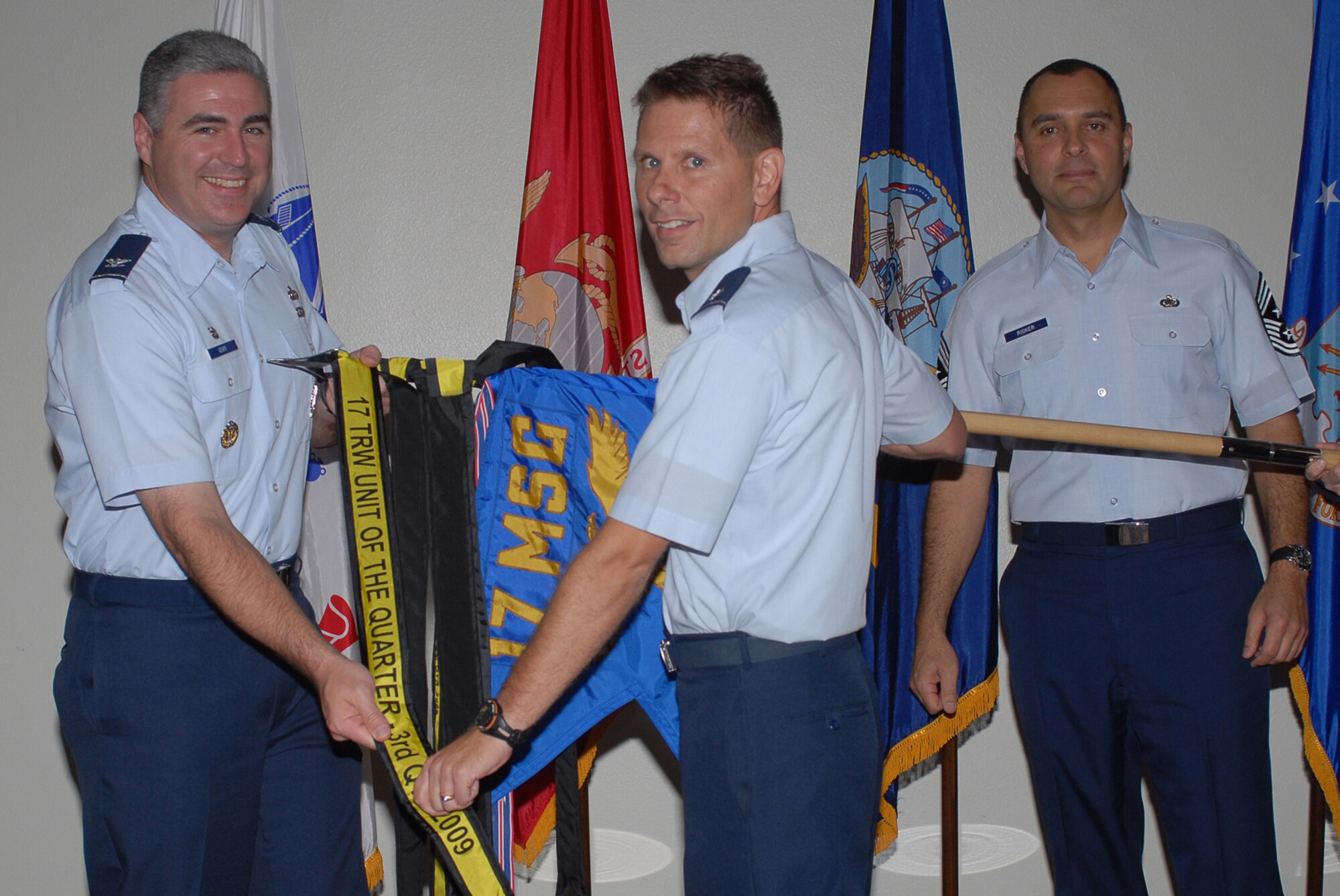 GOODFELLOW AIR FORCE BASE, Texas -- The 17th Contracting Squadron receives 17th Training Wing Unit of the Quarter during the wing quarterly award ceremony, Oct. 26, 2009. (U.S. Air Force photo/Staff Sgt. Laura R. McFarlane)
