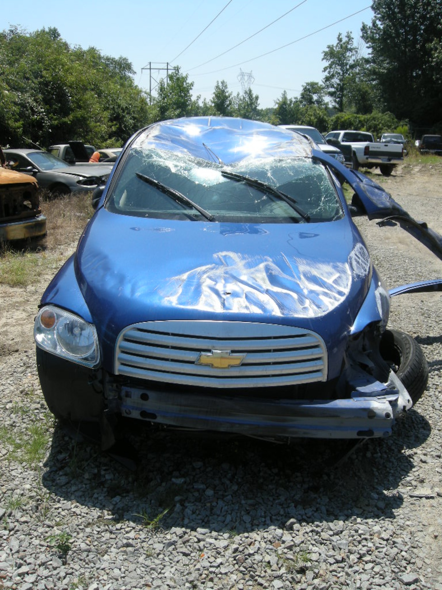 A member of Team Little Rock's vehicle after an accident. The Airman was wearing a seat belt and walked away from the accident with minor injuries.