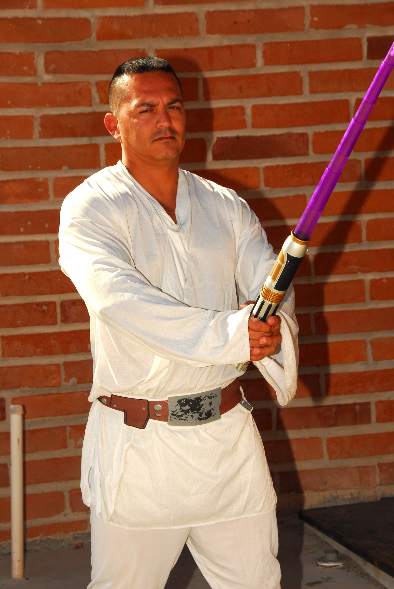 Staff Sgt. Anthony Felix shows off his Luke Skywalker costume at the 2009 Haunted Hangar at Tucson International Airport, Oct. 25. (Air National Guard photo by Master Sgt. David Neve)