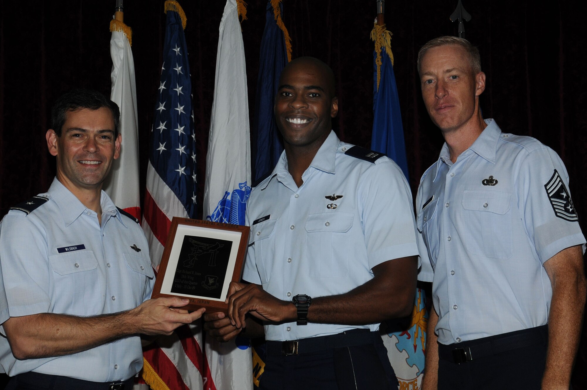 Capt. Richard Jones, 44th Fighter Squadron, was named the 18th Wing Company Grade Officer of the Quarter.