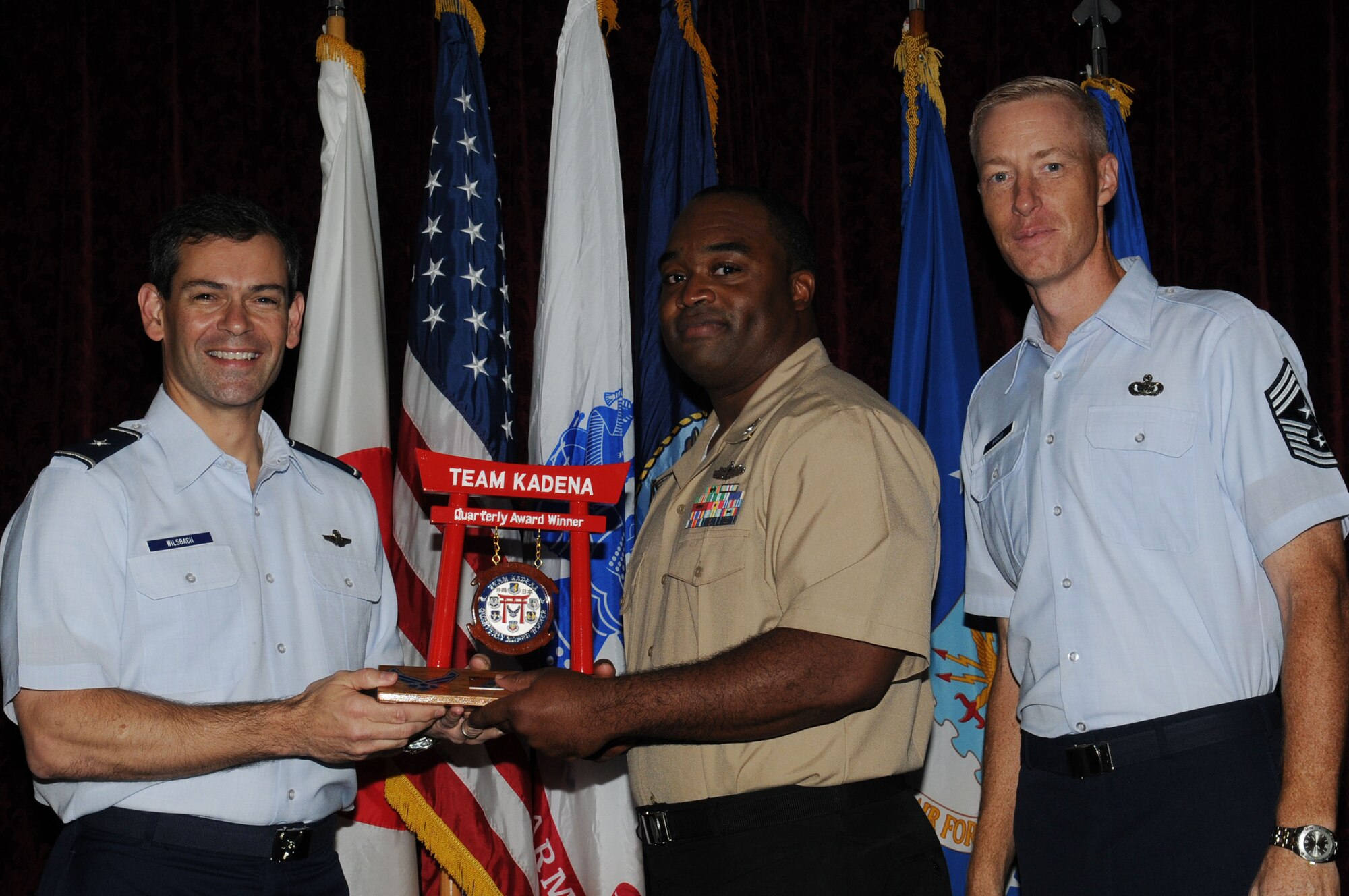 Navy Petty Officer 1st Class Terence Harmon, Navy Fleet Activities-Okinawa, was named the Team Kadena NCO of the Quarter.