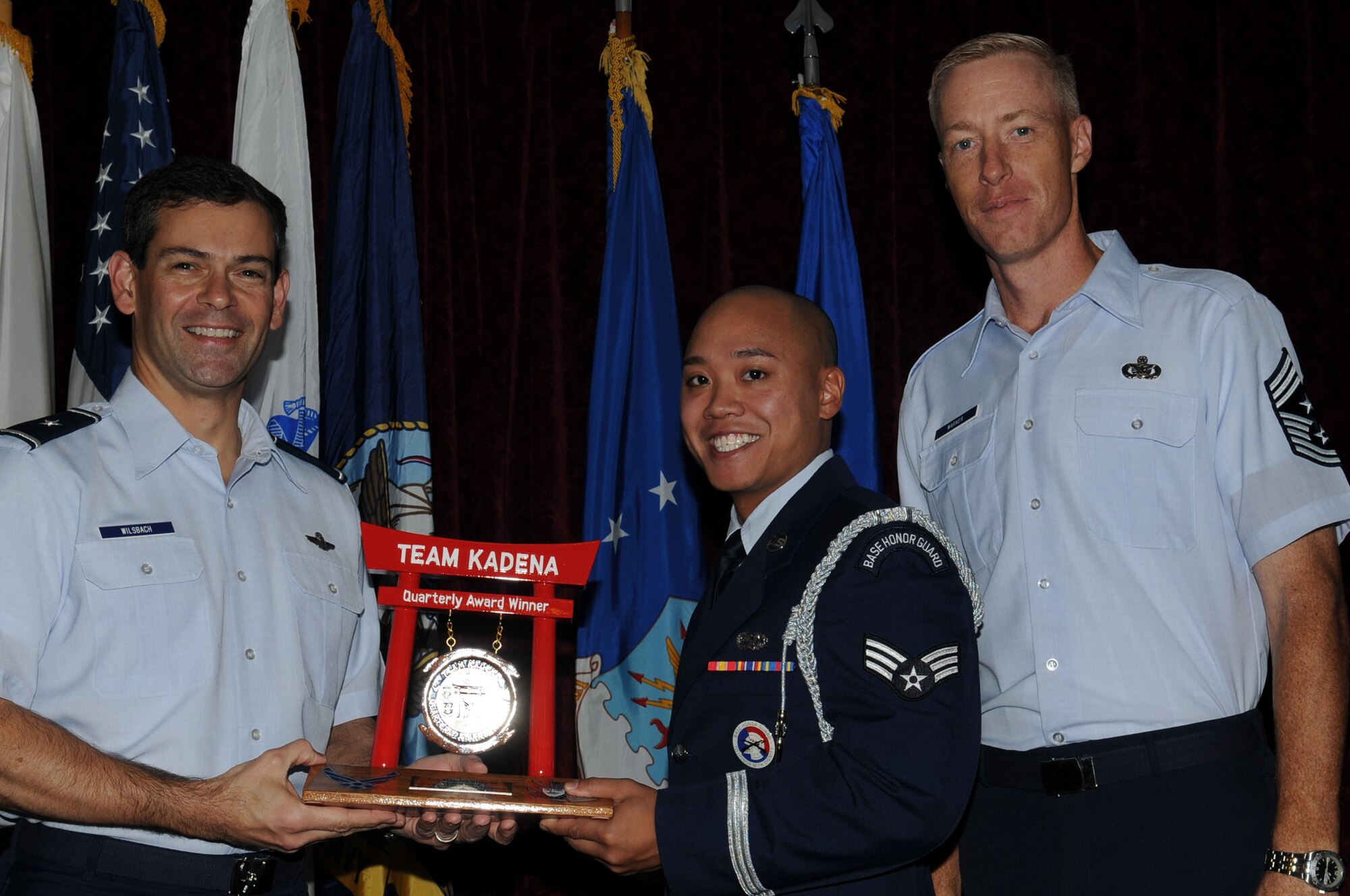 Senior Airman Mark Pillarda, 18th Communications Squadron, was named the Team Kadena Honor Guard Airman of the Quarter.