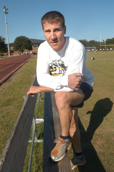 SSgt. Adam Kuchy won the Ultra Marathon. U. S. Air Force photo by Sue Sapp  