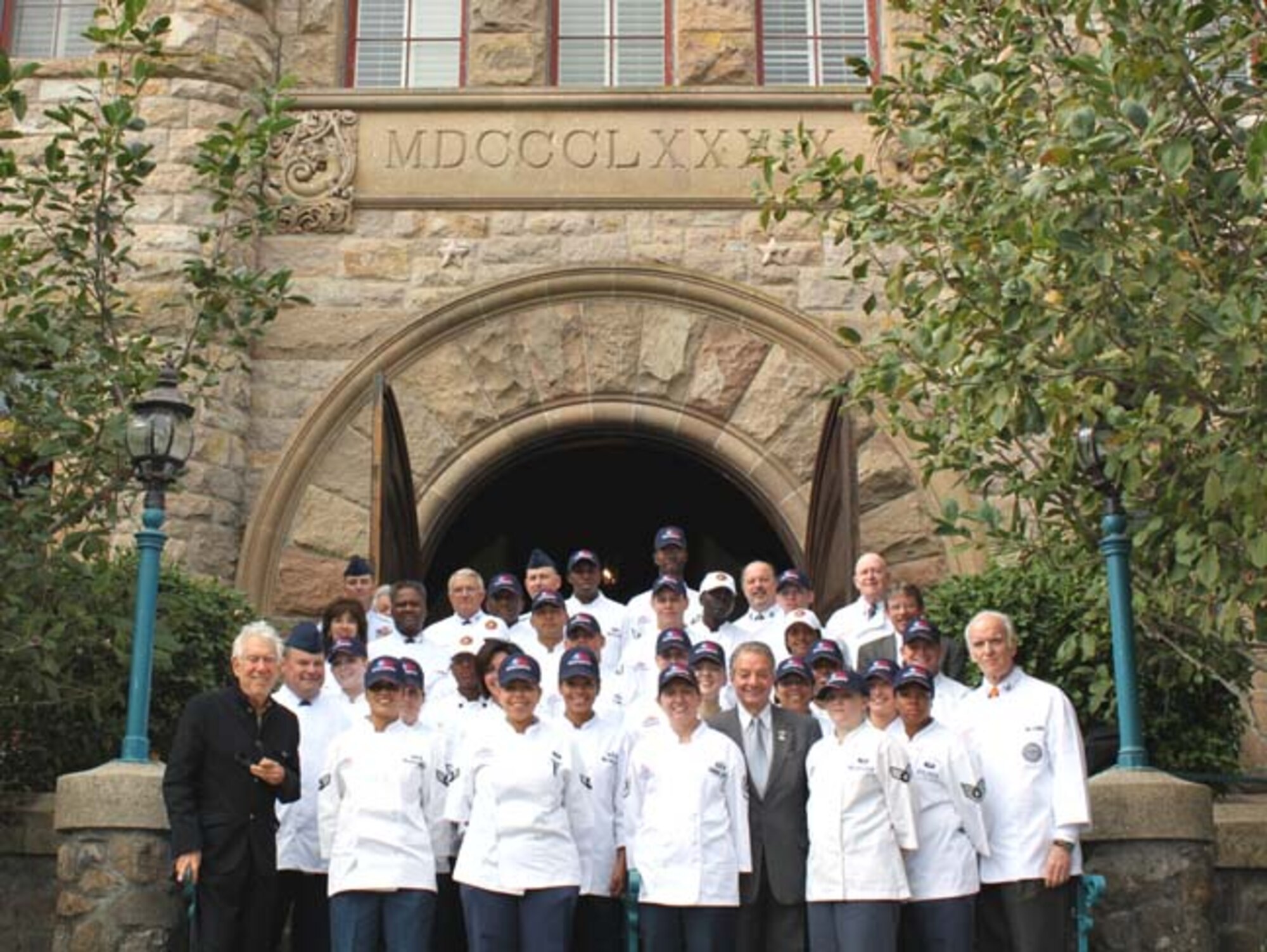 NAPA VALLEY, Calif. -- Senior Airman Tamie Murdock, 20th Force Support Squadron, food service specialist, recently had the honor of attending the Culinary Institute of America. Pictured are the graduates including Airman Murdock, Oct.11. The Airman now practices her new skills at the Shaw enlisted dining facility. (Courtesy Photo)