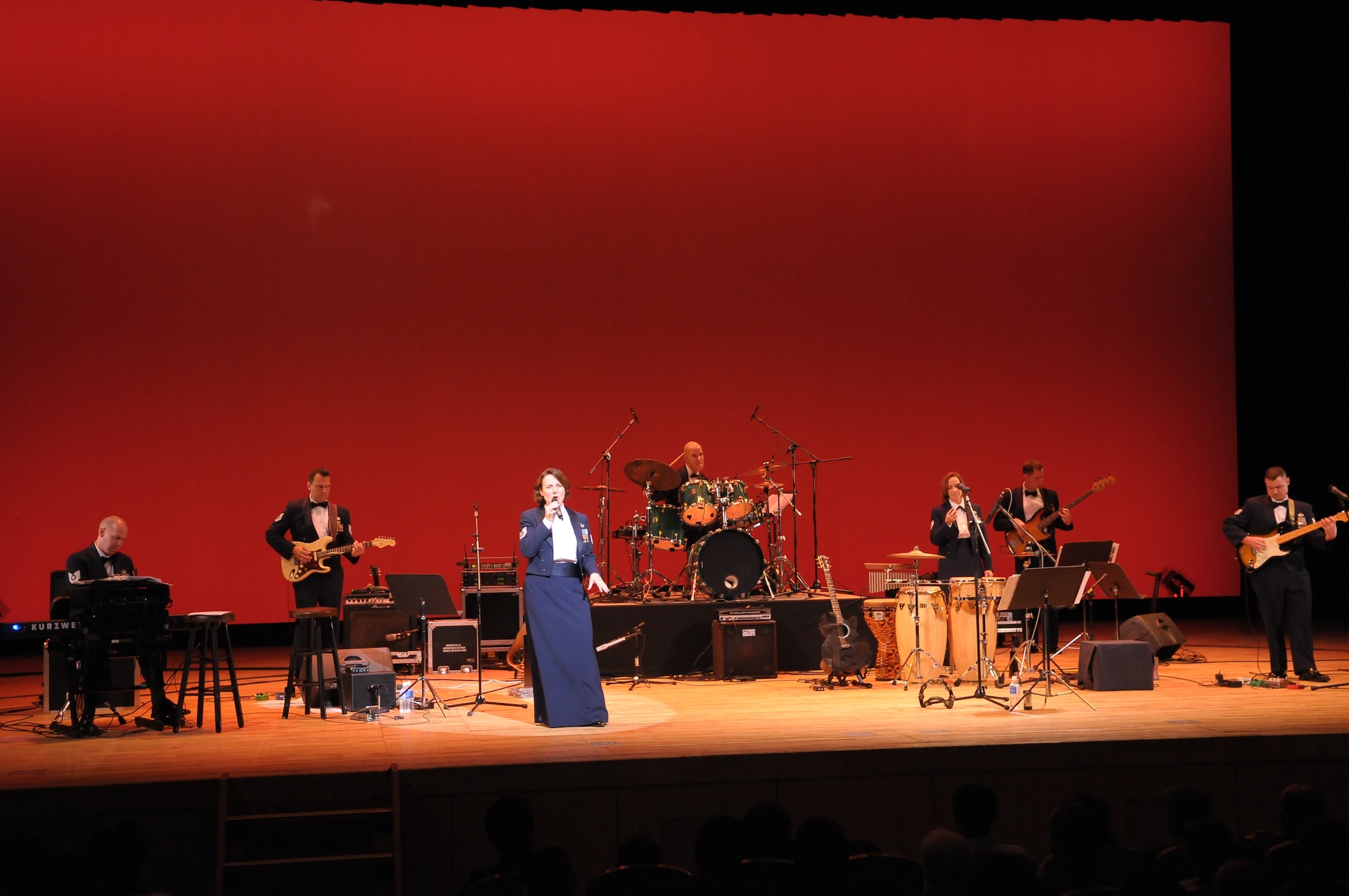 10/15/2009 - HIROSHIMA, Japan -- The U.S. Air Force Band of the Pacific-Asia was recently given the rare opportunity to perform in one of the most historic cities in mainland Japan. Four days into a 10-day tour of southern Japan, the Yokota-based band played before a crowd of more than 500 people at the Aster Plaza in Hiroshima Oct. 13. The venue is mere blocks away from the Hiroshima Peace Memorial Park, dedicated to the victims of the atomic bombing of the city at the end of World War II. "The city was very touched by the concert," said Hideki Oda, Secretary General of the Japan-America Society of Hiroshima. "It's not every day that we get to enjoy great music and even better company." The bond of music brought together two groups who haven't always seen eye-to-eye. "We once were at war with each other, but now both countries have joined together," said Mr. Oda. Because the band had only played in Hiroshima once before, in 2004, the members weren't quite sure how U.S. military members would be received. But, a warm welcome from concert goers quickly put the performers' minds at ease, according to Tech. Sgt. Rebecca Packard, U.S. Air Force Band of the Pacific-Asia vocalist. by Airman 1st Class Sean Martin 374th Airlift Wing Public Affairs