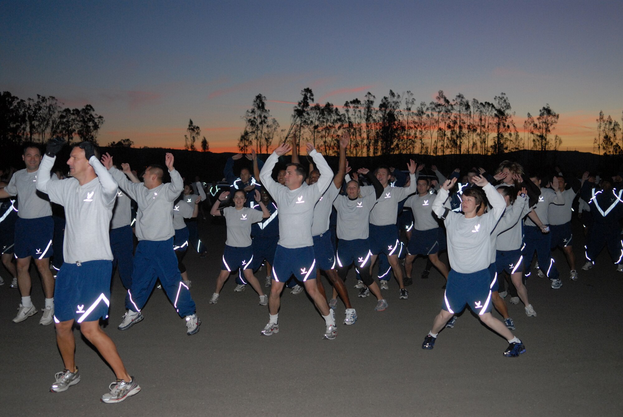 VANDENBERG AIR FORCE BASE, Calif. - Part of a monthly physical training regiment, Airmen from the 30th Space Wing, participate in the Fit-to-Fight run here. Vandenberg Airmen have been preparing for the new Air Force health and fitness standards policy revisions by participating in events such as the base-wide Fit-to-Fight runs.(U.S. Air Force photo/Airman 1st Class Angelina Drake)