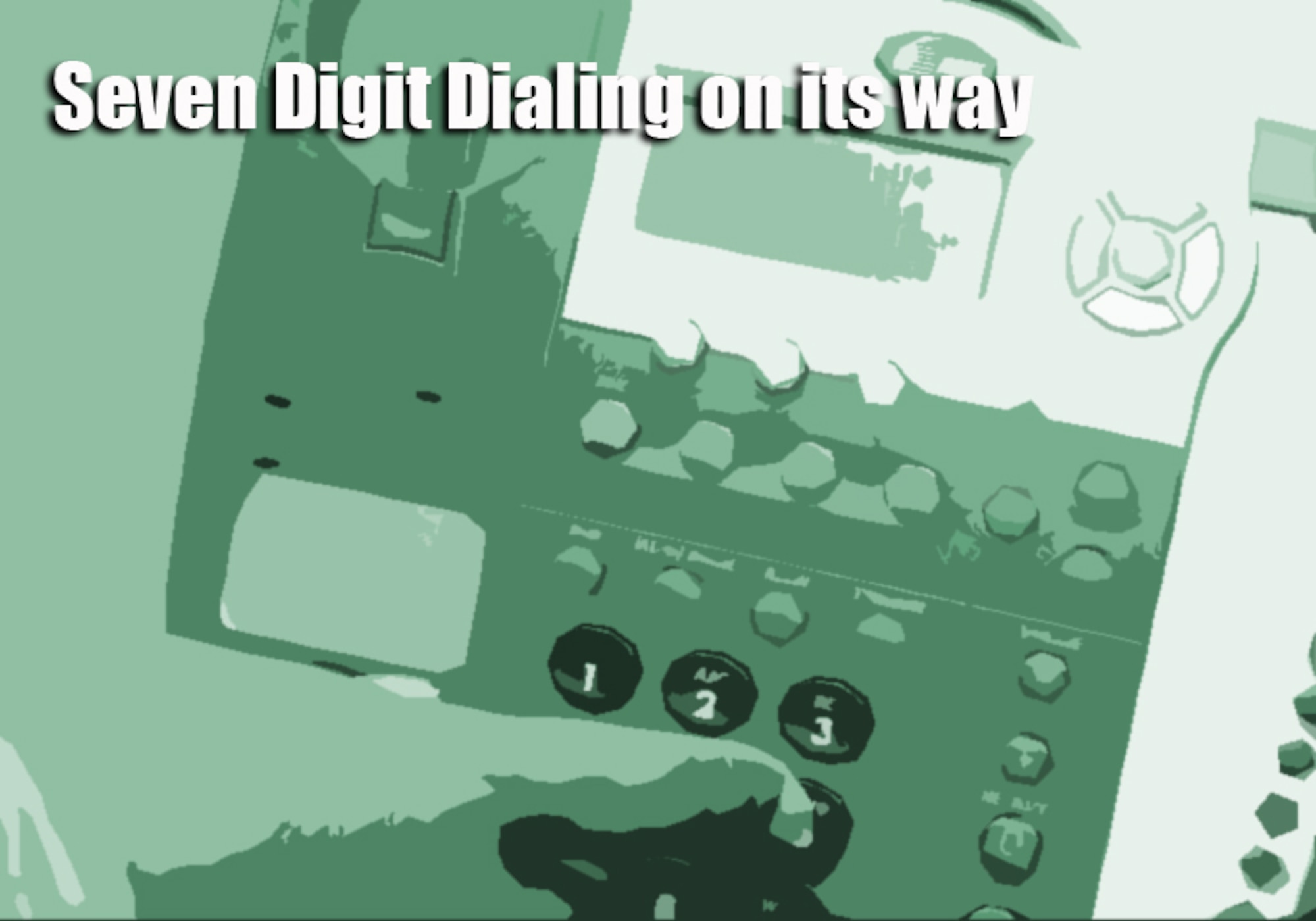 Letting your fingers do the walking will be a longer trip when you are dialing numbers on Dobbins Air Reserve Base. Soon the days of simply dialing “5” and the last four numbers will be a thing of the past. The Defense Information Systems Agency has ordered a transition to seven-digit dialing.
