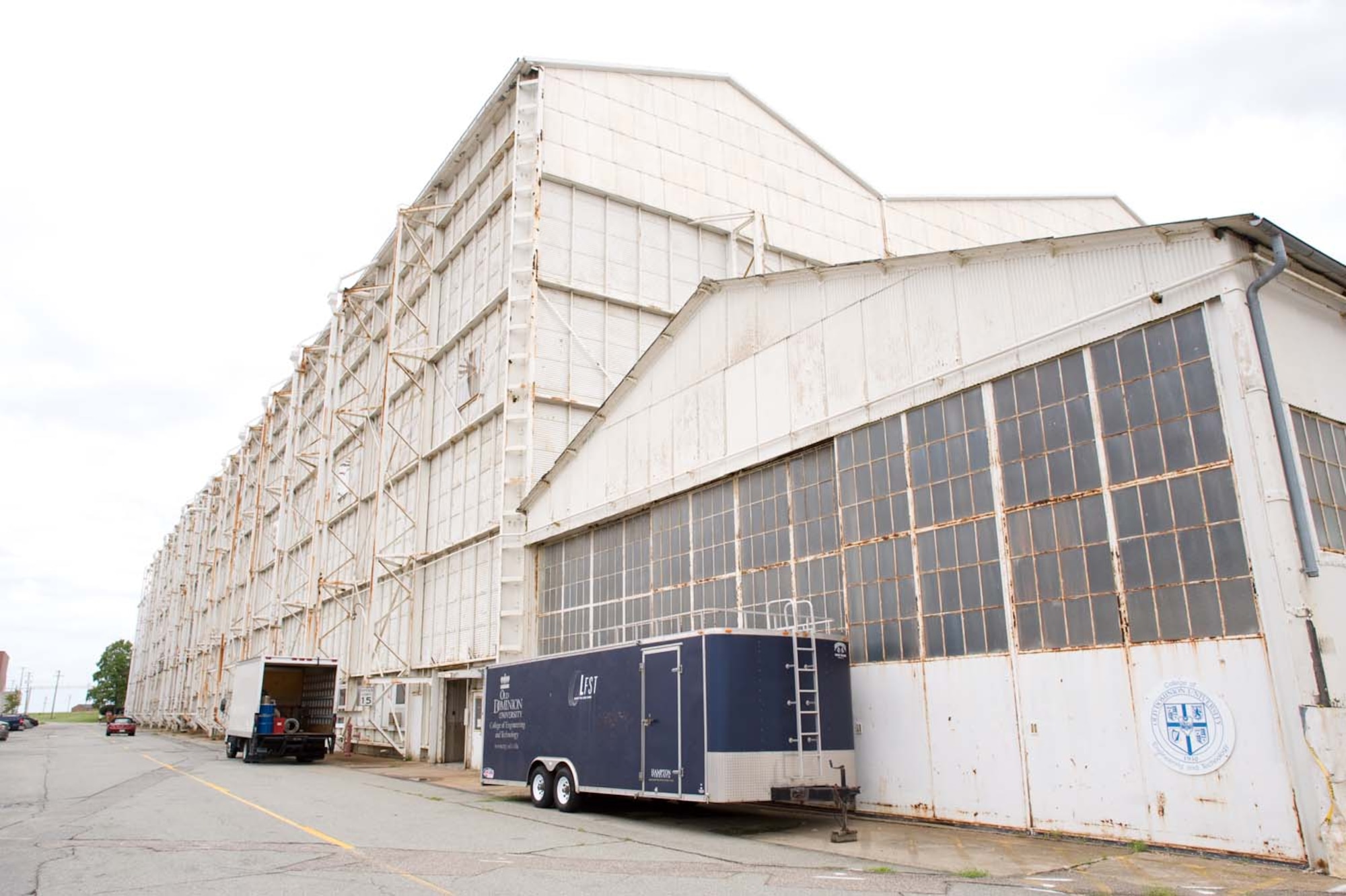 LANGLEY AIR FORCE BASE, Va. – A full-scale wind tunnel is housed at building 643 here Sept. 1.  Old Dominion University operates the tunnel, which was built in 1930, for clients including NASA, Boeing Co. and the U.S. Air Force.  The tunnel measures 30x60 feet and is the largest university operated wind tunnel in the world.  The tunnel provides a controlled test environment to measure aerodynamic forces on vehicles.  ODU will cease wind tunnel testing on Sept. 4, and NASA's Langley Research Center will later dismantle the building because it is no longer strategically important to NASA’s aeronautical research.  (U.S. Air Force photo/Staff Sgt. Barry Loo)