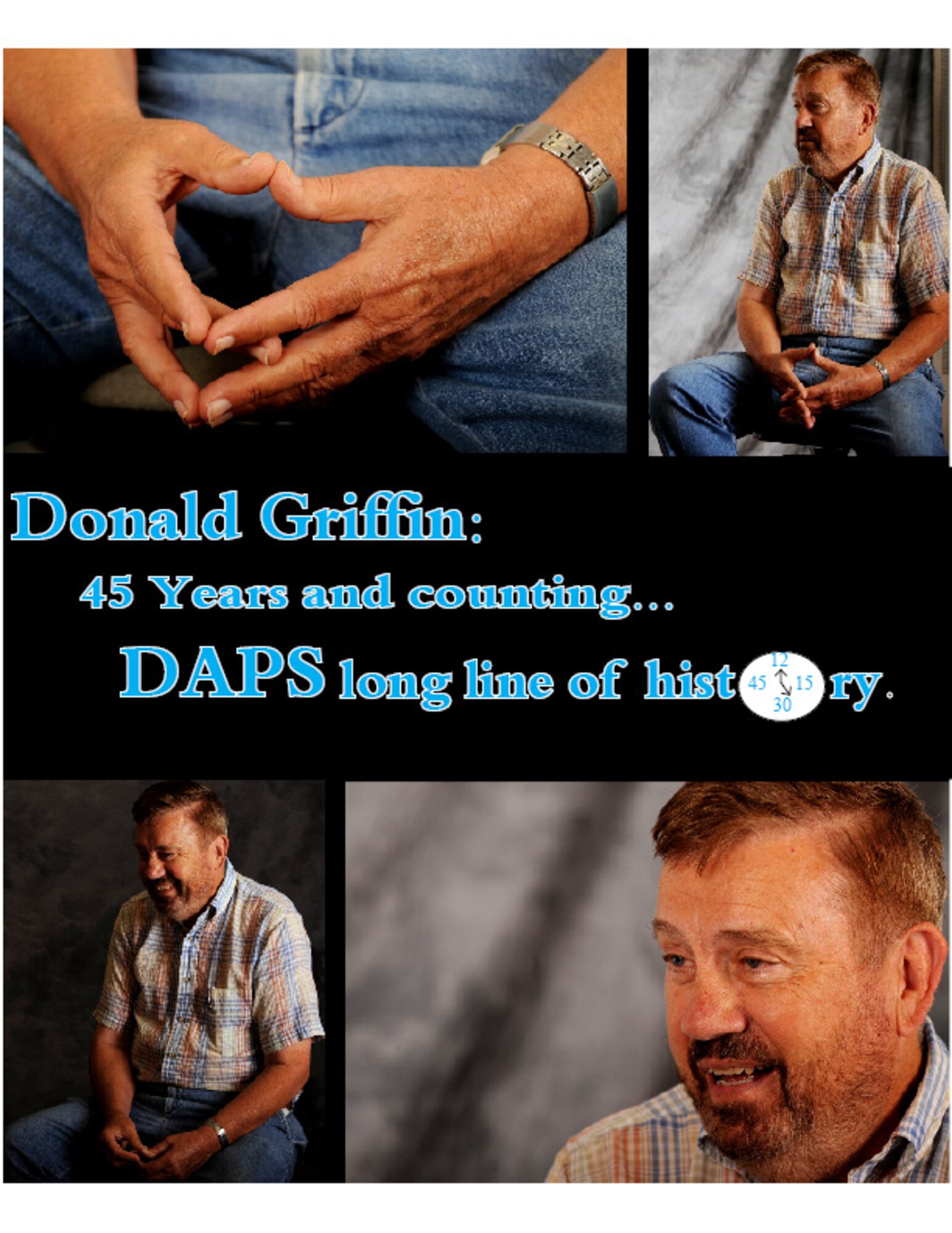 MOODY AIR FORCE BASE, Ga. -- Donald Griffin, supervisor of the Document Automation and Production Service at Moody, recently completed 45 years of federal service. Mr. Griffin has dedicated almost his entire career working here. (U.S. Air Force photo illustration by Airman 1st Class Joshua Green)