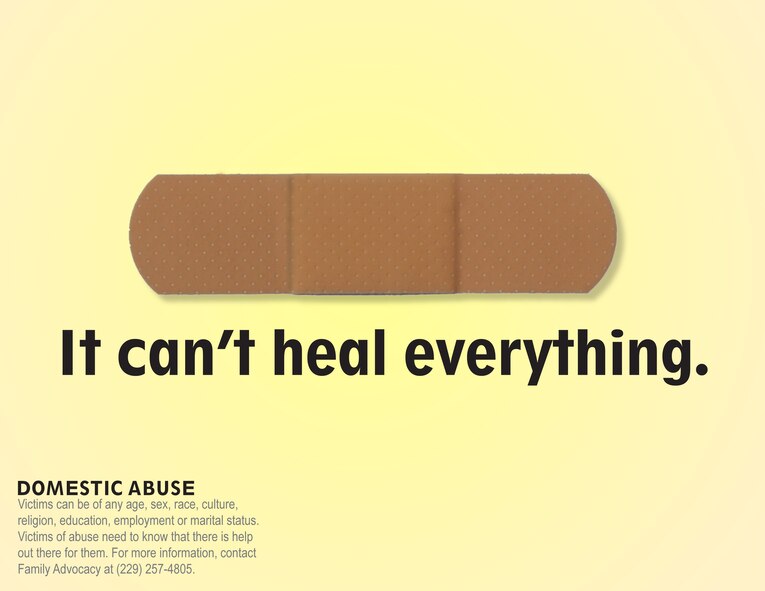 MOODY AIR FORCE BASE, Ga. -- Domestic abuse is defined as neglect, physical abuse, emotional abuse or sexual abuse toward either a child or a partner. Victims of abuse need to know that there is help out there for them. For more information, contact Family Advocacy at (229) 257-4805. (U.S. Air Force graphic by Senior Airman Gina Chiaverotti-Paige)
