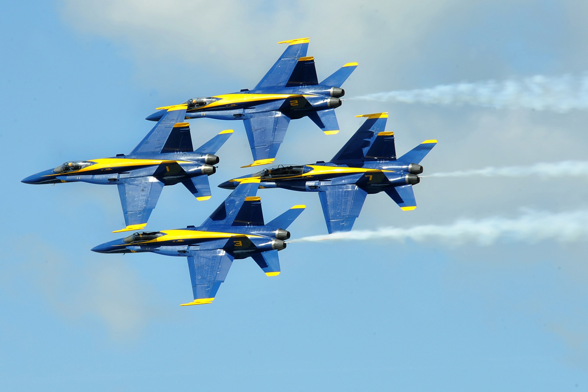 OFFUTT AIR FORCE BASE, Neb.,-- Brig. Gen. John N.T. Shanahan, 55th Wing commander, flies inside the U.S. Navy's Blue Angels F-18 Hornet tail number seven, during a Blue Angels flight demonstration here Aug 28. U.S. Air Force Photo by Charles Haymond