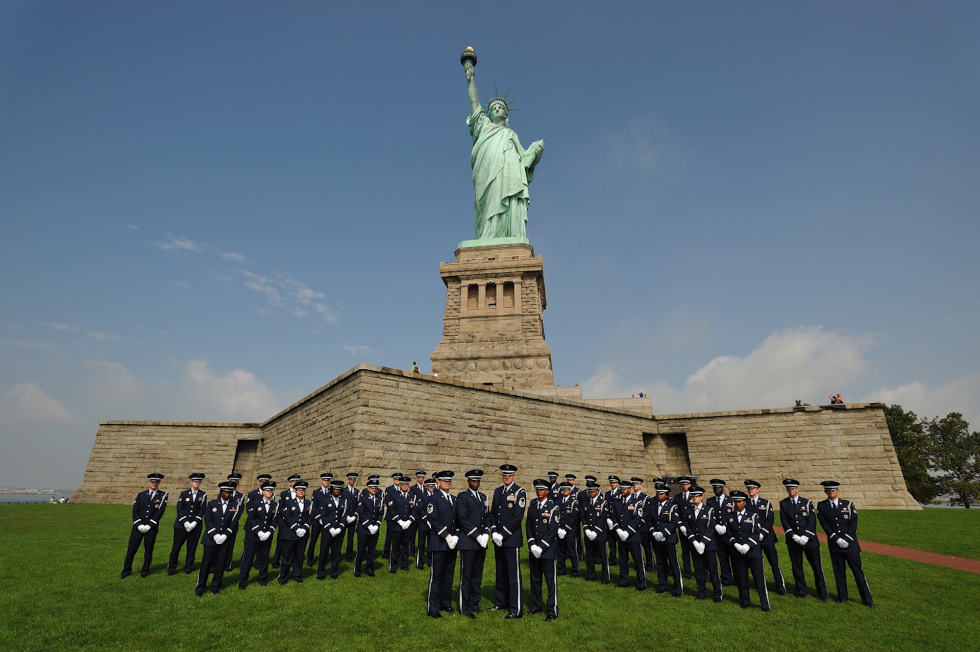The Team McGuire Elite Honor Guard is comprised of 80 Airmen from the 87th Airbase Wing, the 305th Air Mobility Wing, the 621st Contingency Response Wing and the Air Force Reserve?s 514th Air Mobility Wing. Responsible for four states covering 78,000 square miles, the McGuire Elite Honor Guard has the largest geographical area of responsibility in the Air Force.  A constant display of professionalism and military precision, the Honor Guard performs more than 2,000 military honors annually at events ranging from changes of command to military funerals. (U.S. Air Force photo/Tech. Sgt. Christopher Bergstrom)
