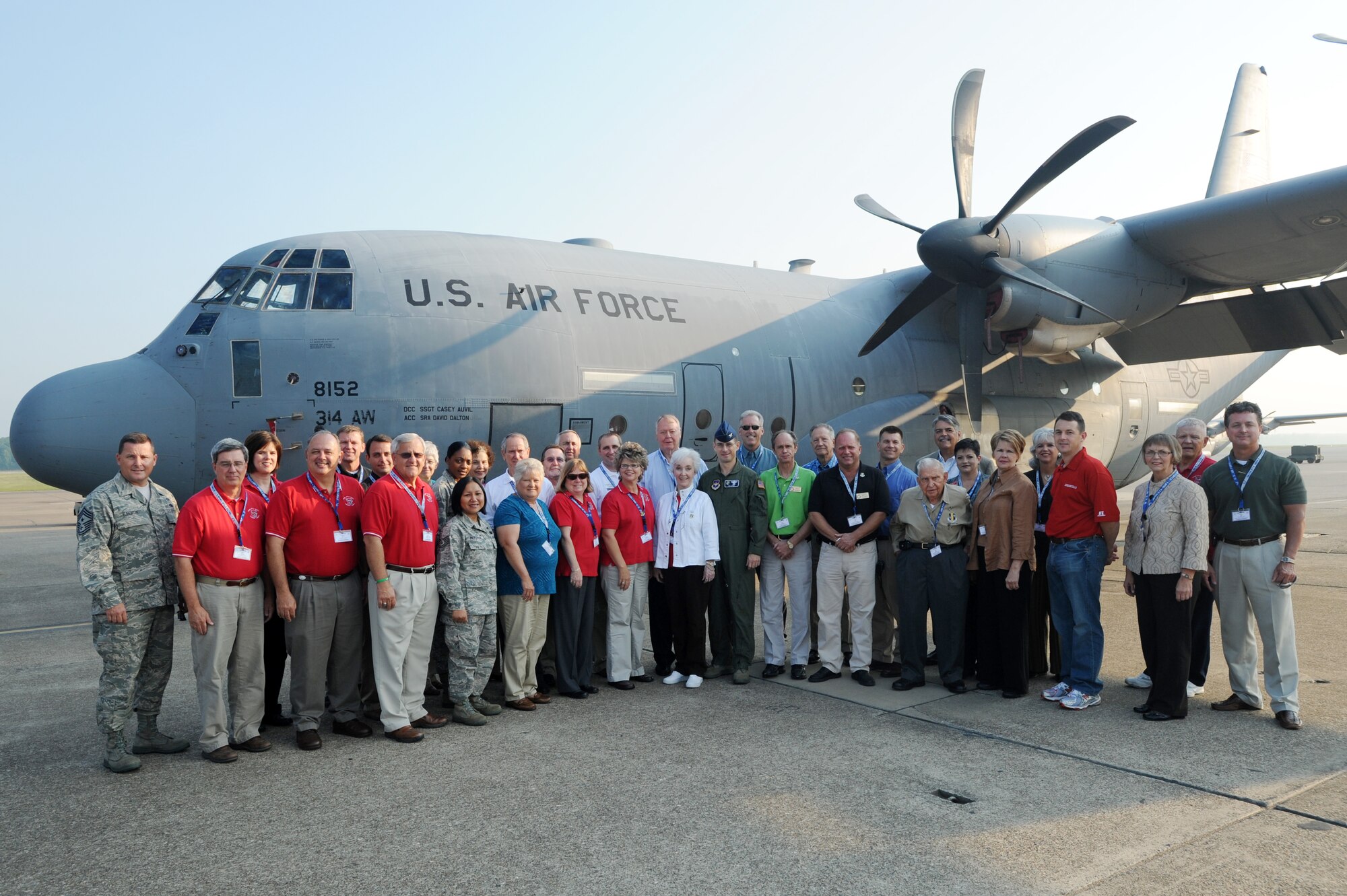 Col. C.K. Hyde, 314th Airlift Wing commander, hosted more than 40 civic leaders from central Arkansas Sept. 27 on a tour to Lockheed Martin C-130 production plant in Marietta, Ga. The day-long tour, which included a flight on the wing's C-130s, was planned to educate members of the community on C-130J Super Hercules' design and development focused on the aircraft's mission flexibility - combat delivery, air-to-air refueling, special operations, disaster relief and humanitarian missions. The tour serves to educate civic partners to the fact that our Air Force cannot operate alone. Their support is vital to accomplishing Team Little Rock's mission. 