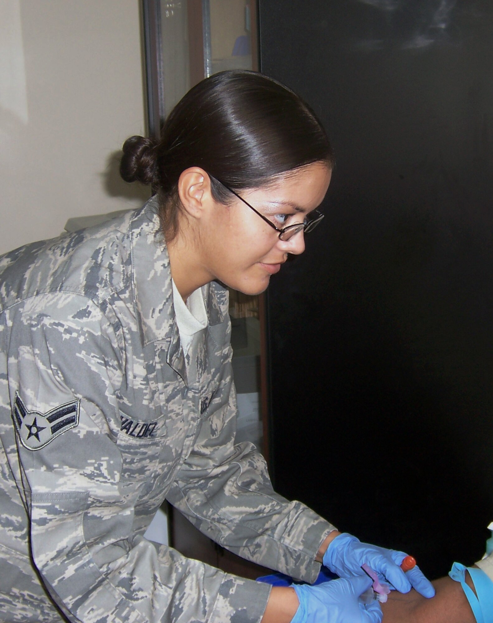 Airman 1st Class Nina Valdez, 386th Expeditionary Medical Group laboratory technician, is deployed from the 81st Diagnostics and Therapeutics Squadron, Keesler Air Force Base, Miss. (Courtesy photo)