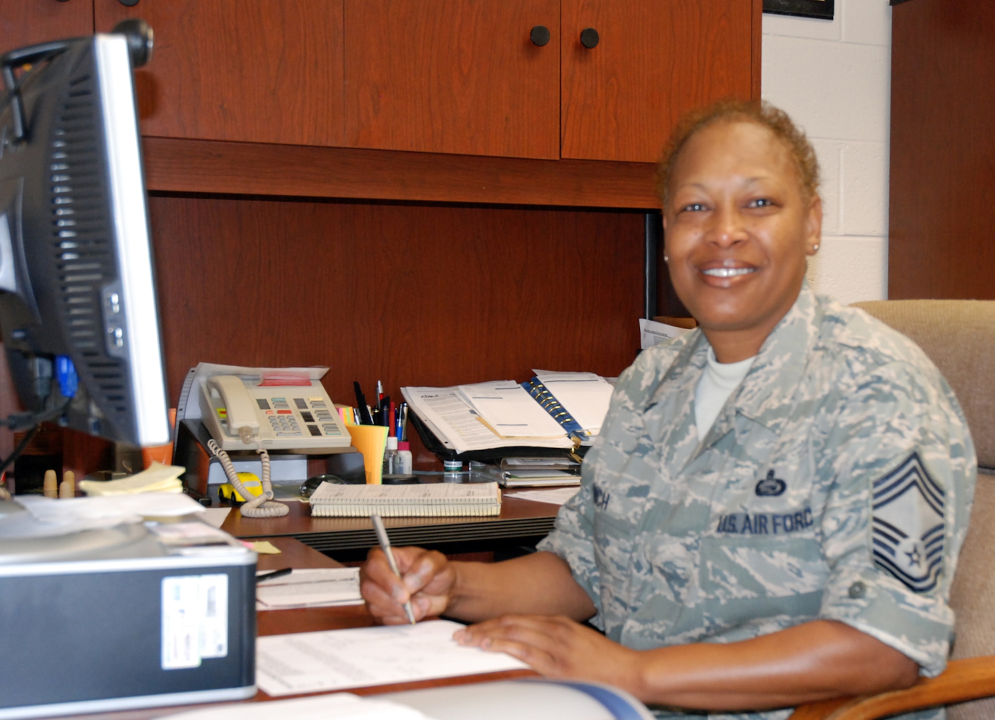 Chief Master Sgt. Carolyn Bunch from the 94th Mission Support Squadron is selected for the INNERview for week Sept. 7-11. She is the military personnel flight superintendent. (U.S. Air Force photo/Erin Tindell)