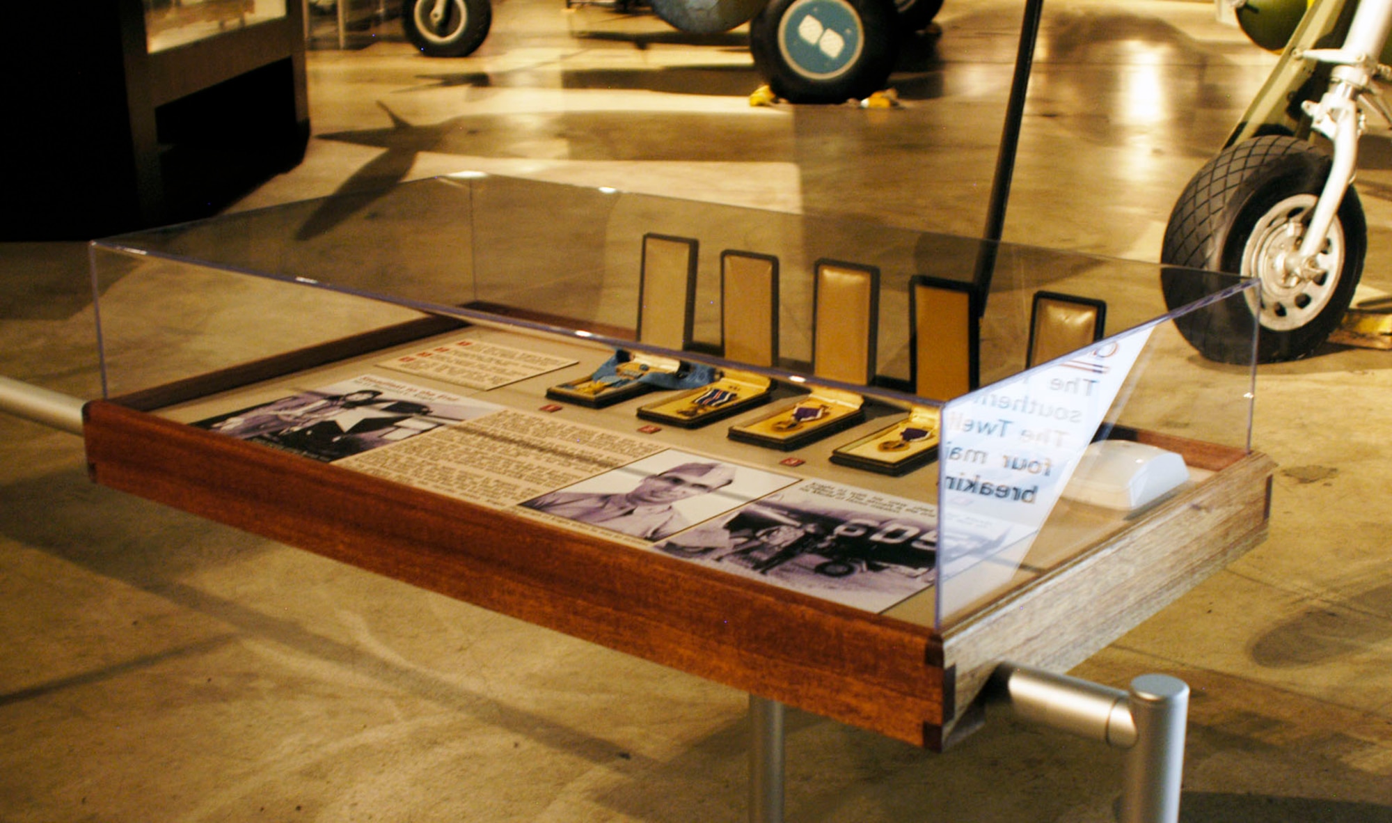DAYTON, Ohio -- 1st Lt. Raymond L. Knight exhibit in the World War II Gallery at the National Museum of the U.S. Air Force. (U.S. Air Force photo)