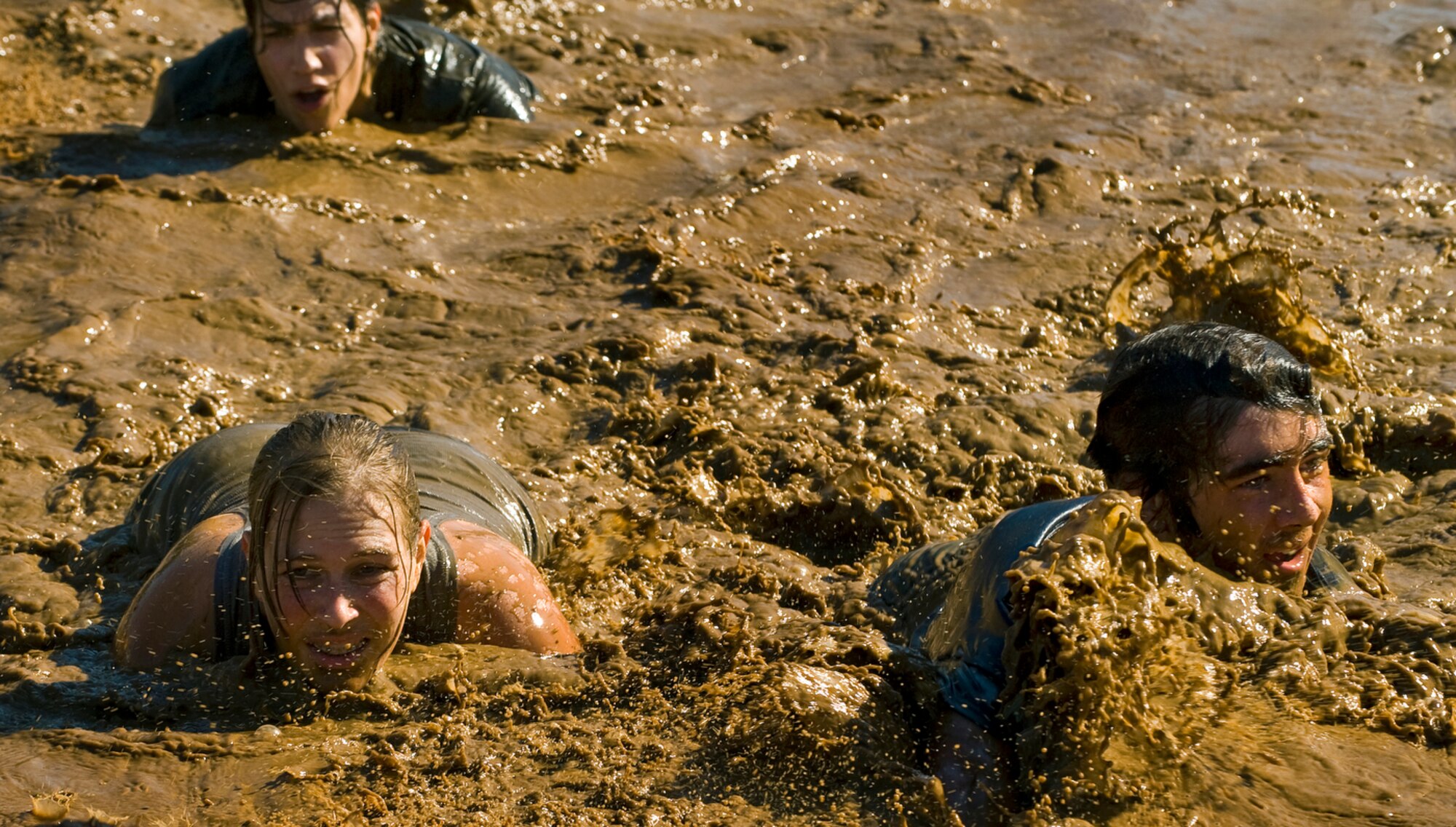 Local participants as well as members of the military and fire and police departments participate in the 10th Annual Mather Mud Run in Rancho Cordova, Calif., Sept. 5, 2009, for Air Force Week Sacramento. Air Force Week Sacramento is an event using various activities and exhibitions to educate the local community about the Air Force's capabilities and missions. (U.S. Air Force photo/Staff Sgt. Bennie J. Davis III)