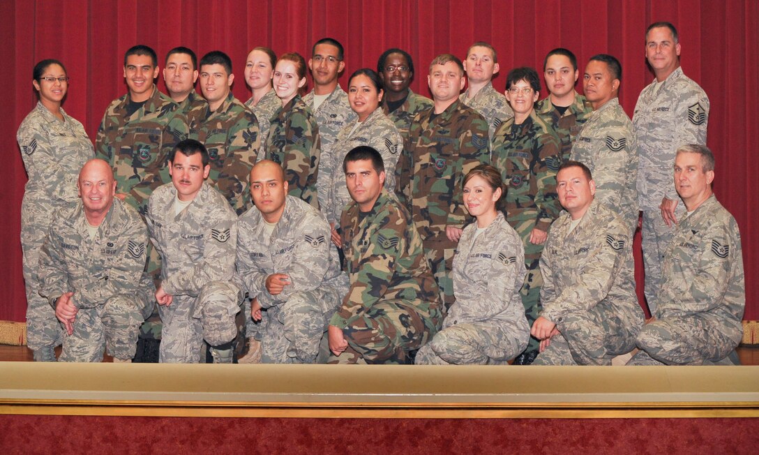 Twenty-two students recently graduated from the two-week Noncommissioned Officer Leadership Development Course (NCOLDC) at the March ARB Cultural Center. "The people who started this class two weeks ago are not the same people you see sitting here today," observed Command Chief Master Sergeant Agustin Huerta during his opening remarks. He then presented graduation certificates to the students. The 20th NCOLDC anniversary was celebrated recently at a curriculum conference in Minneapolis. (U.S. Air Force photo by Tech. Sgt. Chris Hibben)