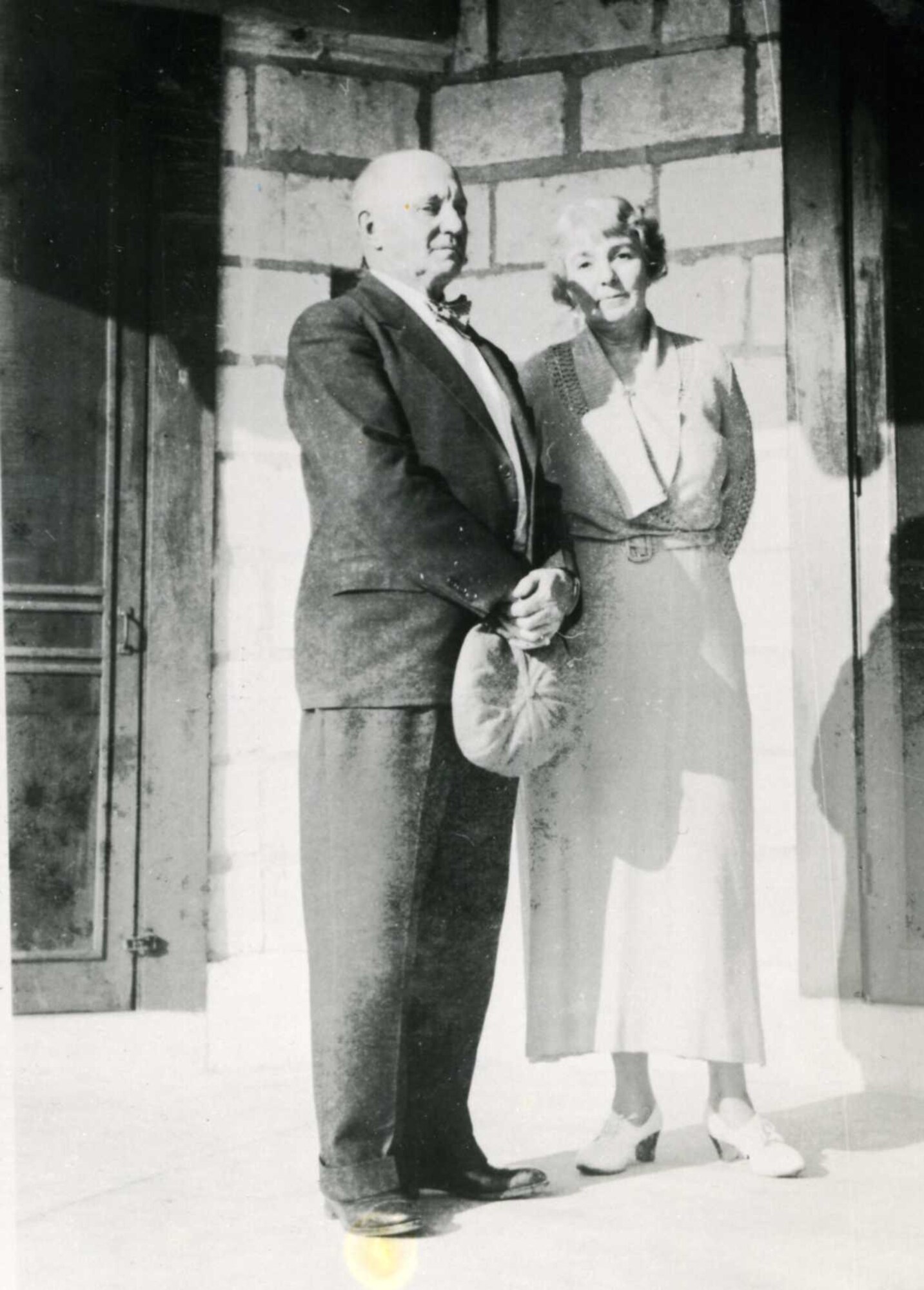 Maj. Frank Wood and his wife standing in front of their former house, now the Pelican Point Golf Course clubhouse, before the opening of Tyndall Field.  (Coutesy photo) 
