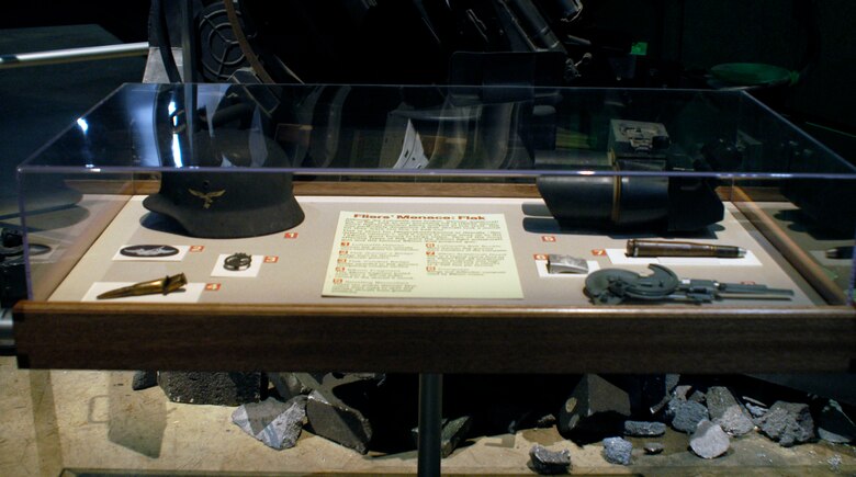 DAYTON, Ohio -- Flak-related items on display in the World War II Gallery at the National Museum of the U.S. Air Force. (U.S. Air Force photo)