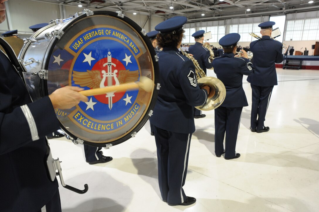 LANGLEY AIR FORCE BASE, Va. – The United States Air Force Heritage of America Band plays during the Air Combat Command change of command ceremony here Sept. 10.  Gen. John D.W. Corley relinquished command to Gen. William M. Fraser III during today's ceremony. (U.S. Air Force photo/Staff Sgt. Barry Loo)