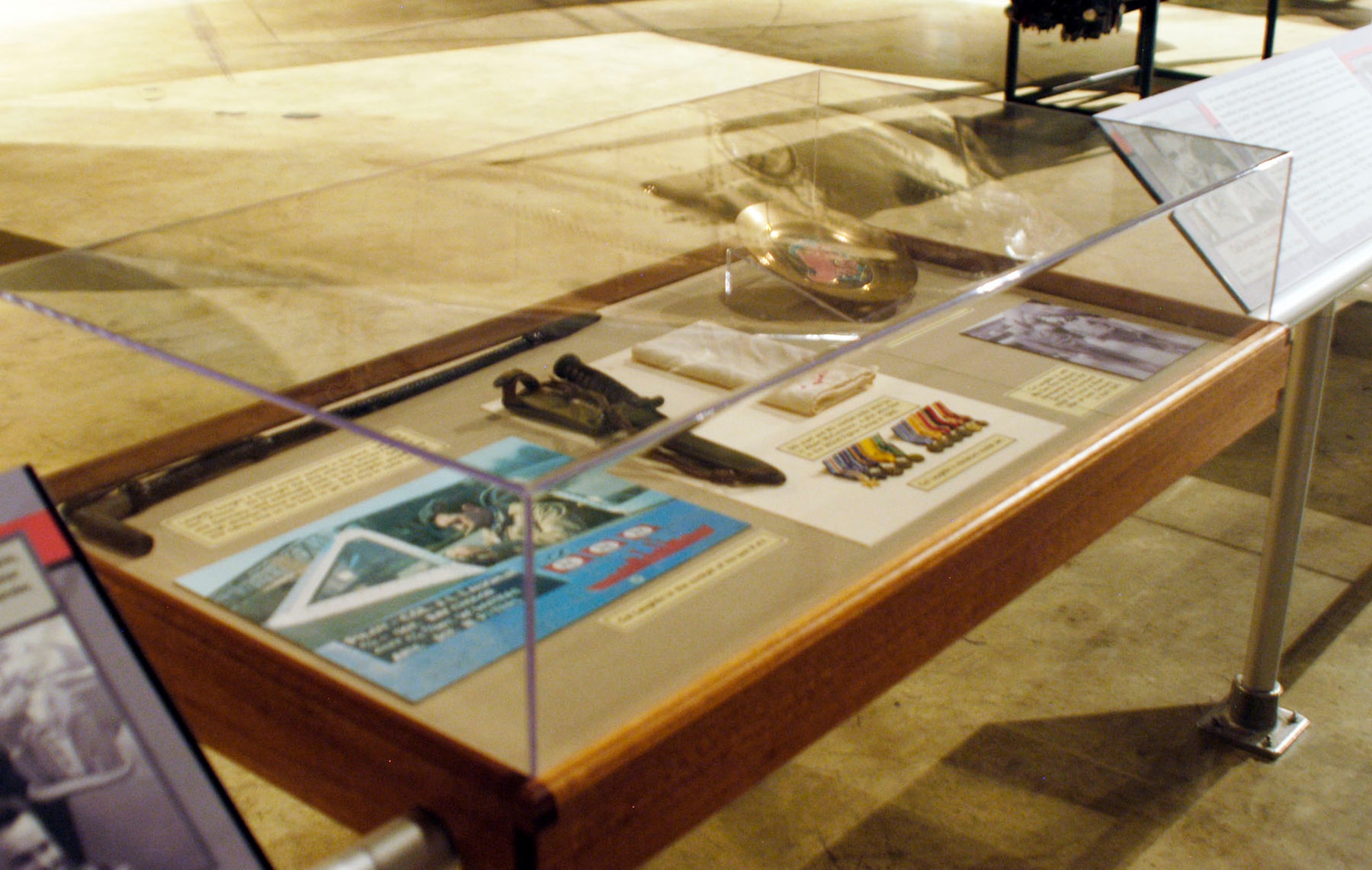 DAYTON, Ohio -- Col. Joseph Laughlin memorabilia in the World War II Gallery at the National Museum of the U.S. Air Force. (U.S. Air Force photo)