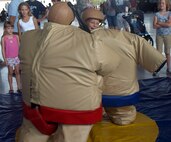 SEYMOUR JOHNSON AIR FORCE BASE, N.C. -- The sumo wrestler suits were a big hit during the 916th's annual Family Day in 2008. This year's Family Day is scheduled for Oct. 3.