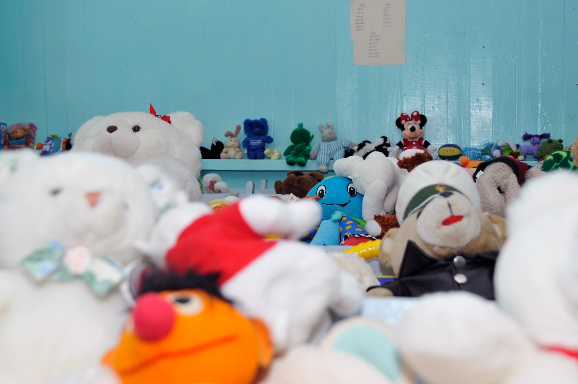 Donated toys sit on tables for the children of Joshua's Place Orphanage Sept. 9, 2009. in Georgetown, Guyana. Soldiers from the Georgia Army National Guard brought 32 duffel bags of toys and clothes and over $3,800 in donated items to the orphanage. (U.S. Air Force photo by Airman 1st Class Perry Aston) (Released)