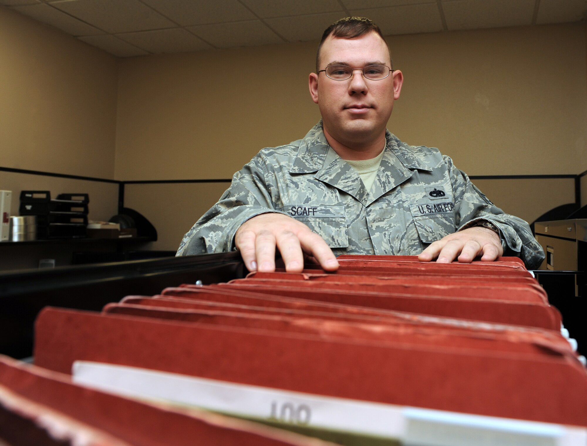 MOUNTAIN HOME AIR FORCE BASE, Idaho - Tech. Sgt. Decar E. Scaff III serves as a 726th Air Control Squadron unit deployment manager. (U.S. Air Force photo by Airman 1st Class Deborah Lockhart)