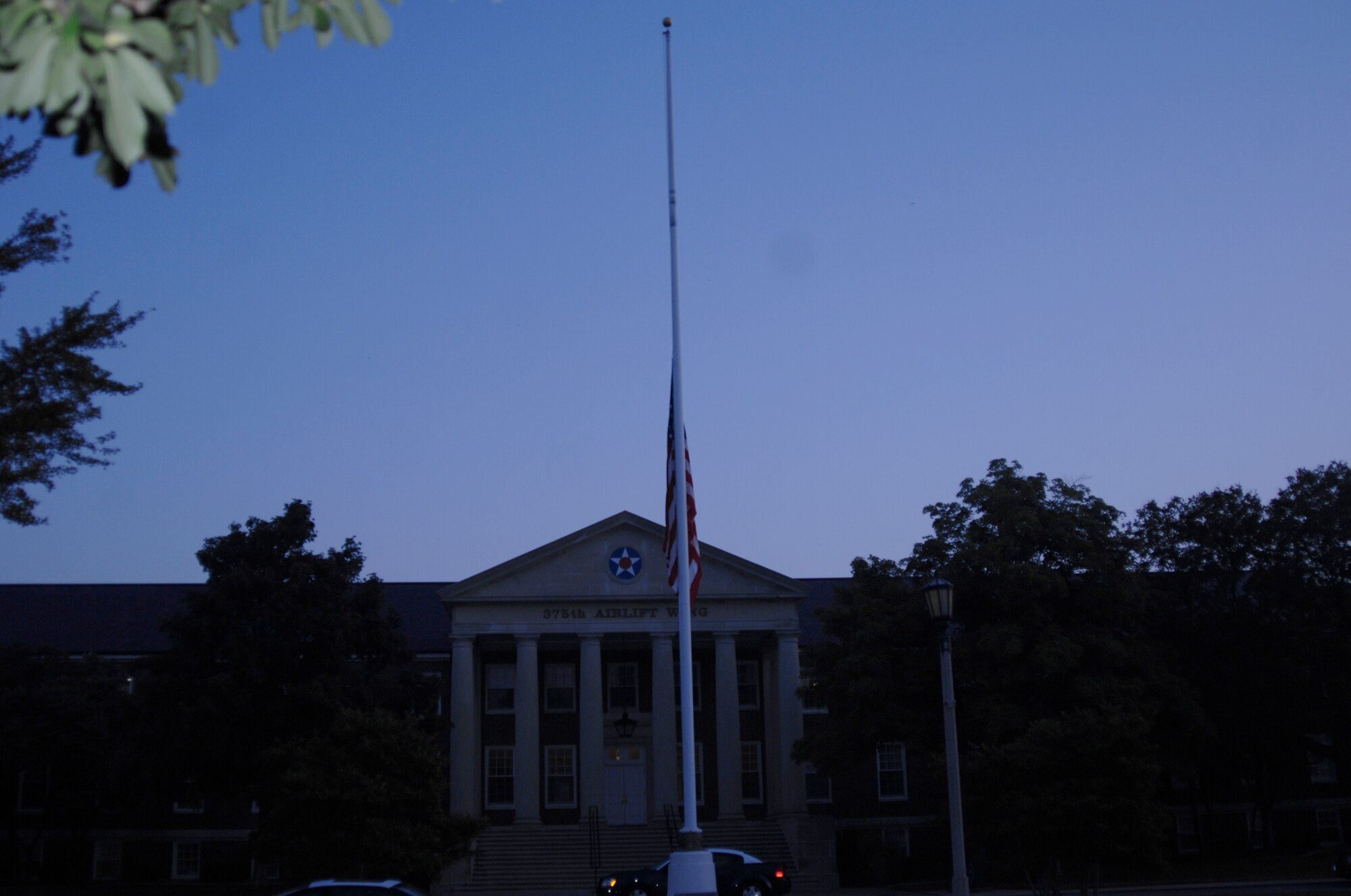 SCOTT AIR FORCE BASE, Ill. -- The 375th Airlift Wing, along with the rest of America, put the flag at half-staff Sept. 11 to honor those involved in the 9/11 attacks. (U.S. Air Force photo/Airman 1st Class Amber Kelly-Herard) 