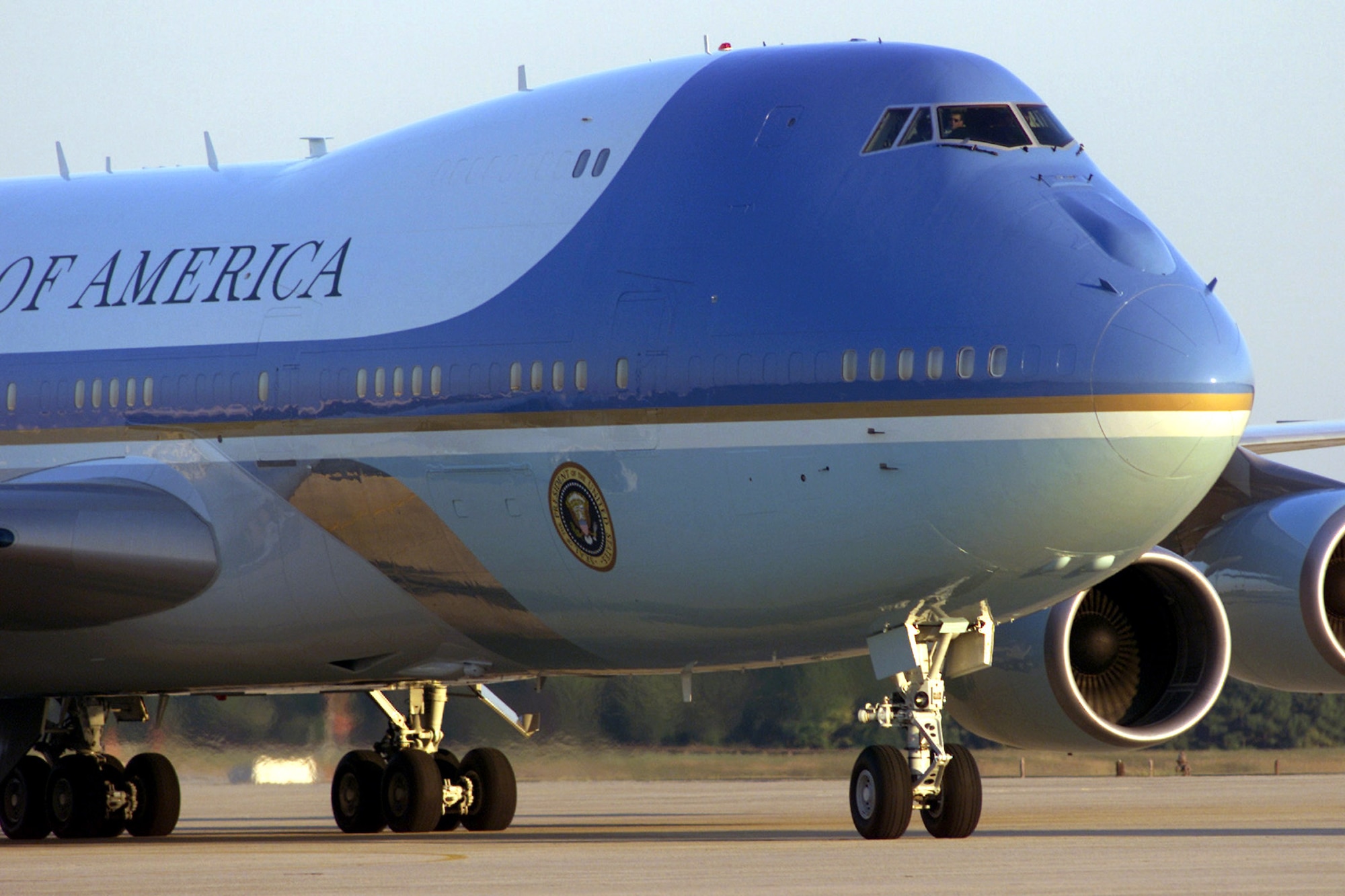 Air Force One arrives at Andrews Air Force Base, Md., on Sept. 11, 2001, with President George W. Bush on board. The President was in Florida when the terrorist attacks on the Pentagon, the World Trade Center in New York City, and in Pennsylvania. According to the Air Mobility Command History Office, tankers refueled fighters providing cover for Air Force One as the president moved from Florida. By Sept. 12, tankers also flew air refueling missions for the E-4B National Airborne Operations Center – the president’s airborne command and control center. (U.S. Air Force Photo)
