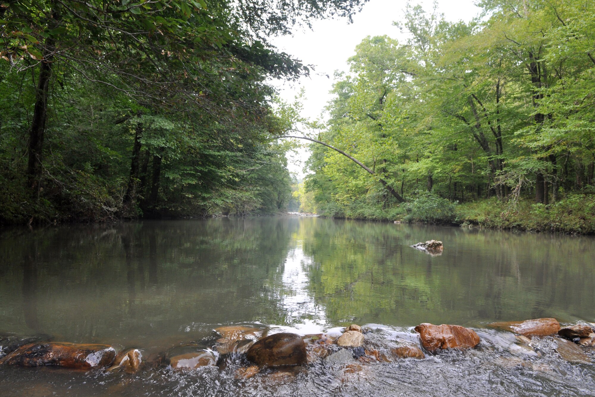 Little Missouri River in Arkansas’ Ouachita National Forest, Sept. 5, 2009 played host to the 2nd Annual Un-Official 917th Wing Public Affairs Retreat, which is used to relieve stress, boost morale and build a sense of team cohesiveness within the public affairs office.  (Photo by Jeff Walston)