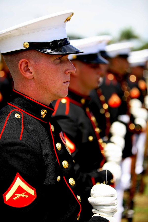 Marines from Company A, Marine Barracks Washington, participate in the Nicaraguan Armed Forces 30th Anniversary Celebration, Sept. 12 in Managua, Republic of Nicaragua.