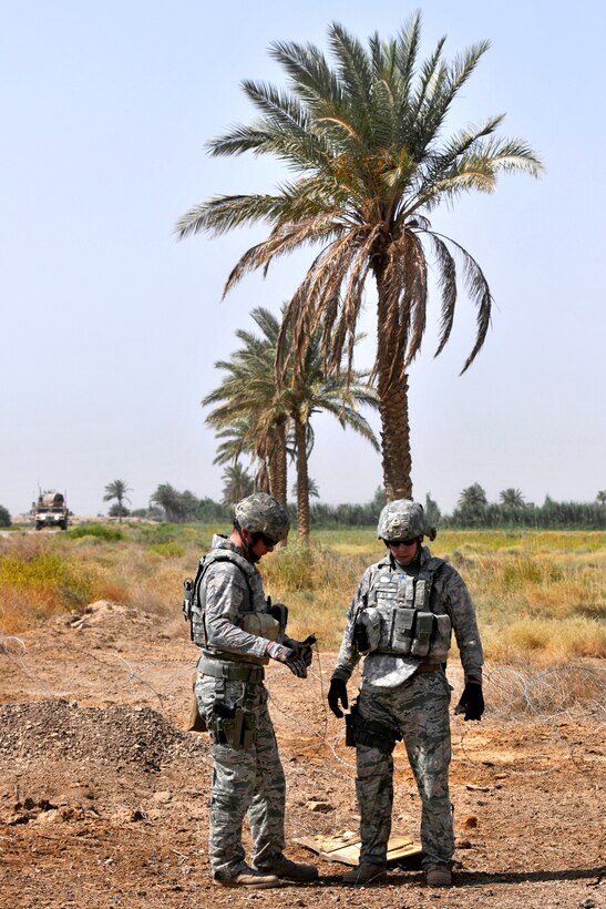 U.S. Army soldiers and airmen prepare to detonate unexploded ordnance in Baghdad's Zaidon district, Sept. 9, 2009. The soldiers are assigned to the 1st Cavalry Division’s Company C, 1st Battalion, 150th Armored Reconnaissance Squadron, 30th Heavy Brigade Combat Team,.