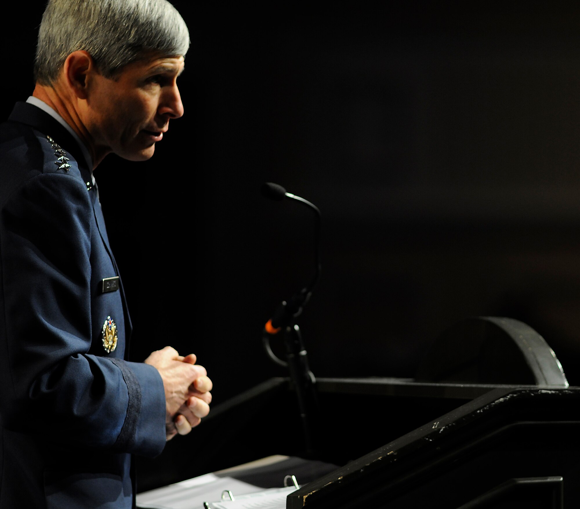 Air Force Chief of Staff Gen. Norton Schwartz delivers his keynote speech  during the Air Force Association Air and Space Conference and Technology Exposition Sept. 15, 2009, at Oxon Hill, Md.  (U.S. Air Force photo/Scott M. Ash)
