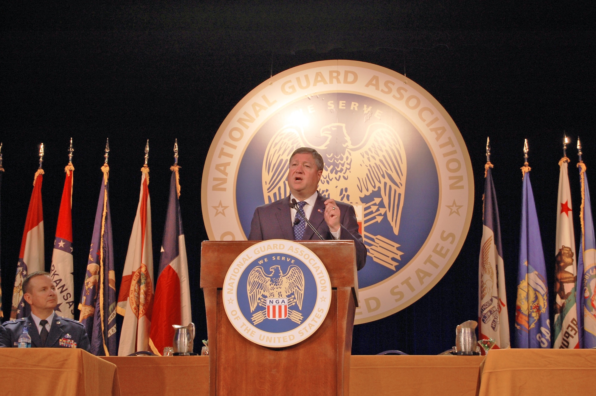 Secretary of the Air Force Michael Donley speaks at the 131st annual National Guard Association of the United States conference in Nashville, Tenn., Sept. 11, 2009.   (U.S. Air Force photo/Tech. Sgt. Nick Choy, National Guard Bureau)
