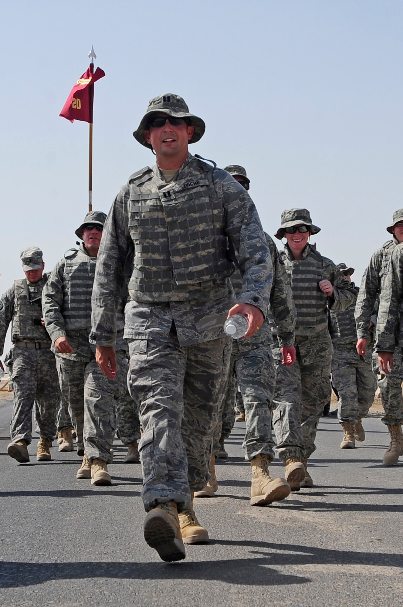 ALI BASE, Iraq – U.S. Airmen, Soldiers, and civilians participated in a 10K ‘ruck march’ in honored memory of those who lost their lives in the terrorist attacks of Sept. 11, 2001. Members of the Tactical Security Element here organized the march which took place on the eighth anniversary of the attacks. (U.S. Air Force photo / Senior Airman Tony R. Ritter)
