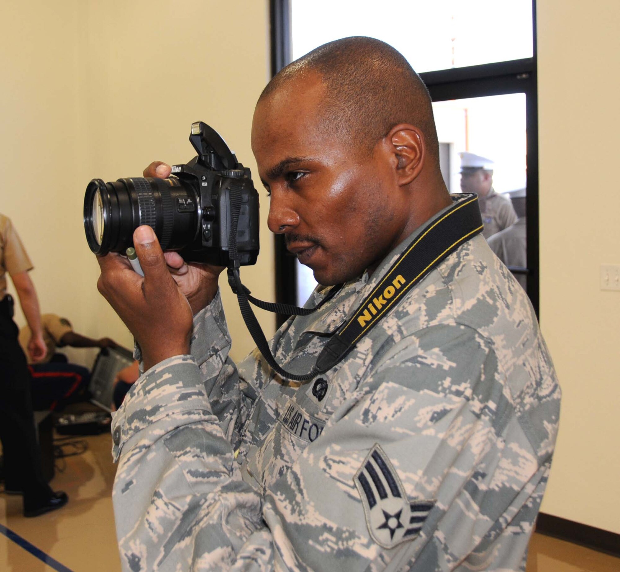 Senior Airman Andre Bowser, 944th Public Affairs Specialist, is the 944th Fighter Wing Spotlight for the week of September 14, 2009. (U.S. Air Force photo/Staff Sgt. Louis Vega)