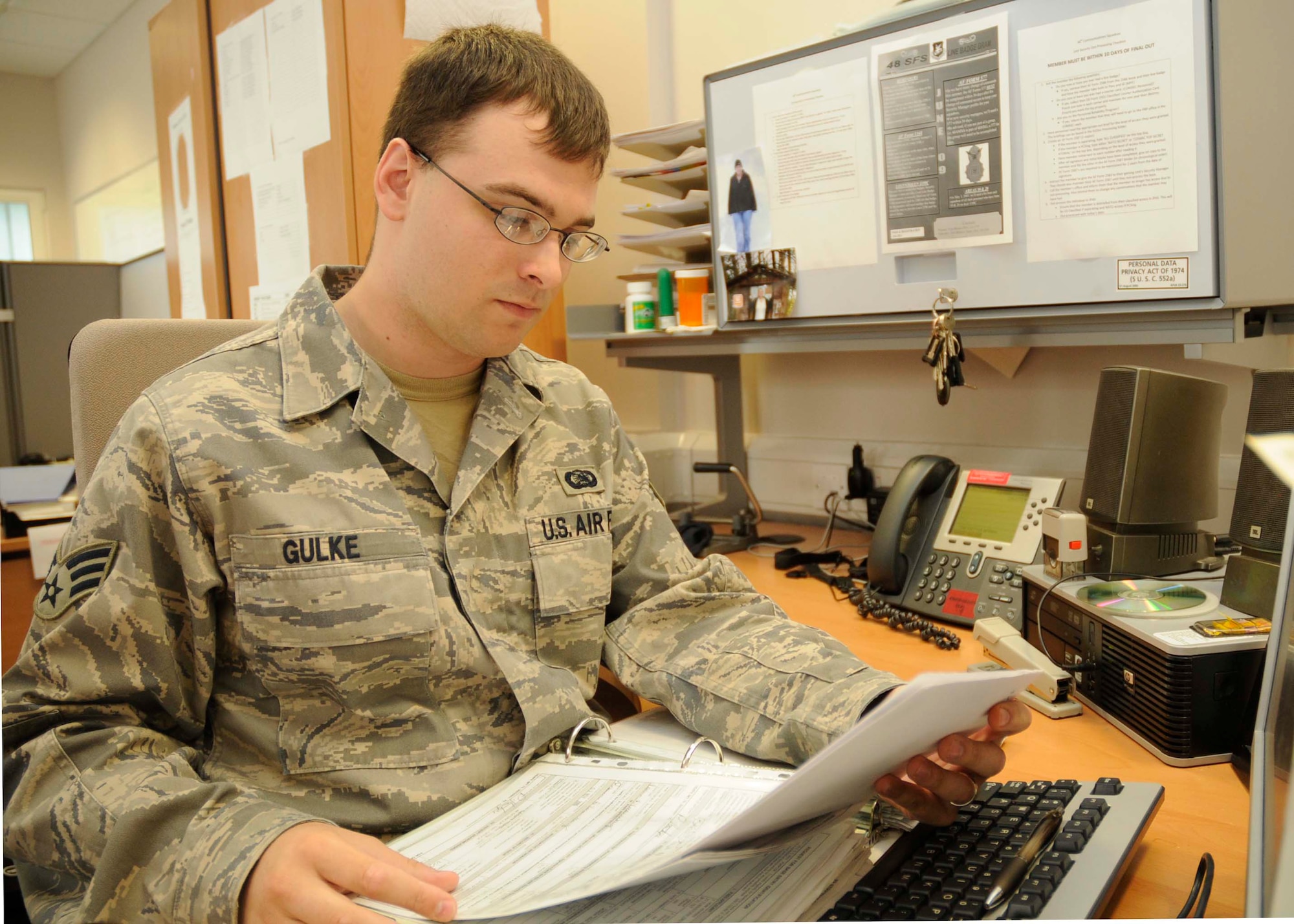 Senior Airman Joshua Gulke, 48th Communications Squadron unit security manager, was nominated for the Liberty Spotlight by his chain of command because he practices the Air Force core value of "Excellence in All We Do." 