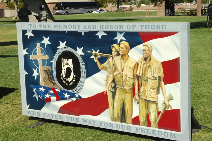 NELLIS AIR FORCE BASE, Nev.-- Members from Nellis and the local community recognized local prisoners of war and those missing in action in a honor of the National prisoners of war/missing in action Recognition Day ceremony at Freedom Park, here, Sept. 18. (U.S. Air Force photo by Staff Sgt. Taylor Worley)