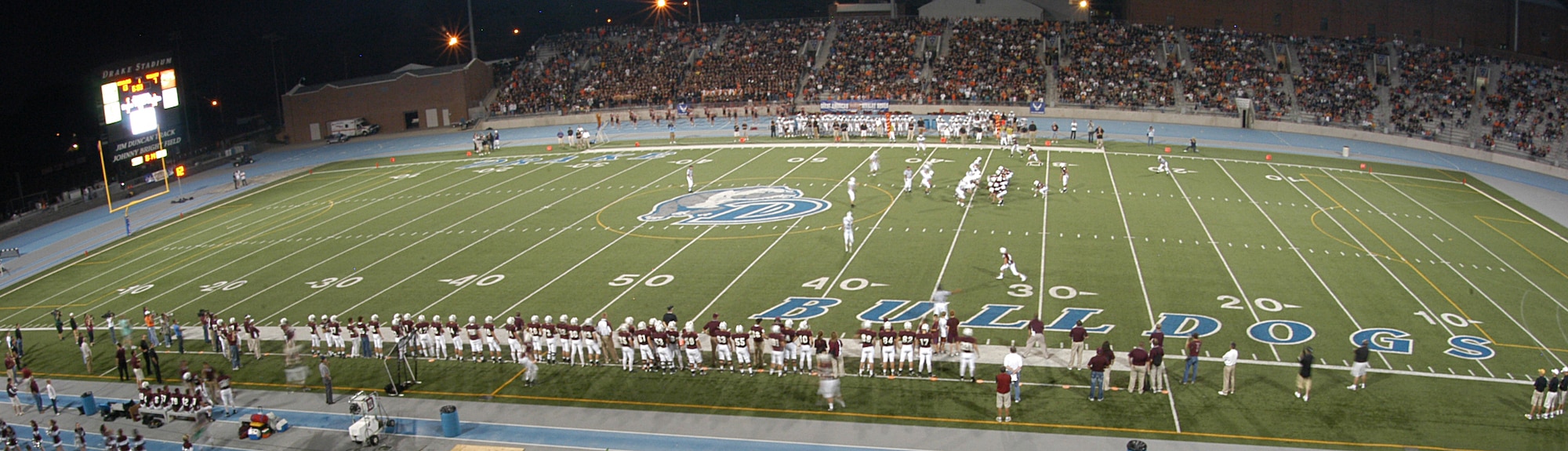 More than 8,000 fans watched as Dowling Catholic defeated Valley High School 44-14 at the U.S. Air Force sponsored Great American Rivalry Series football game Sept. 4. The Air Force engages in event marketing and sponsorship to raise public awareness about the Air Force and to help Air Force Recruiting Service meet its mission of recruiting quality men and women for America’s Air Force. (U.S. Air Force photo/Tech. Sgt. David McCarrison)