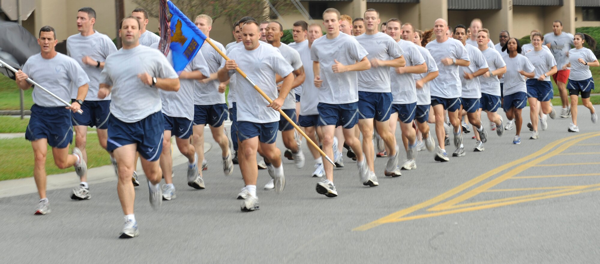 MOODY AIR FORCE BASE, Ga. -- Members of the 23rd Wing participate in the Tiger-thon run here Sept. 18. This run encompasses 23 miles, beginning on base, and travels throughout the local community, with the finish line being back at Moody. (U.S. Air Force photo by Senior Airman Schelli Jones)