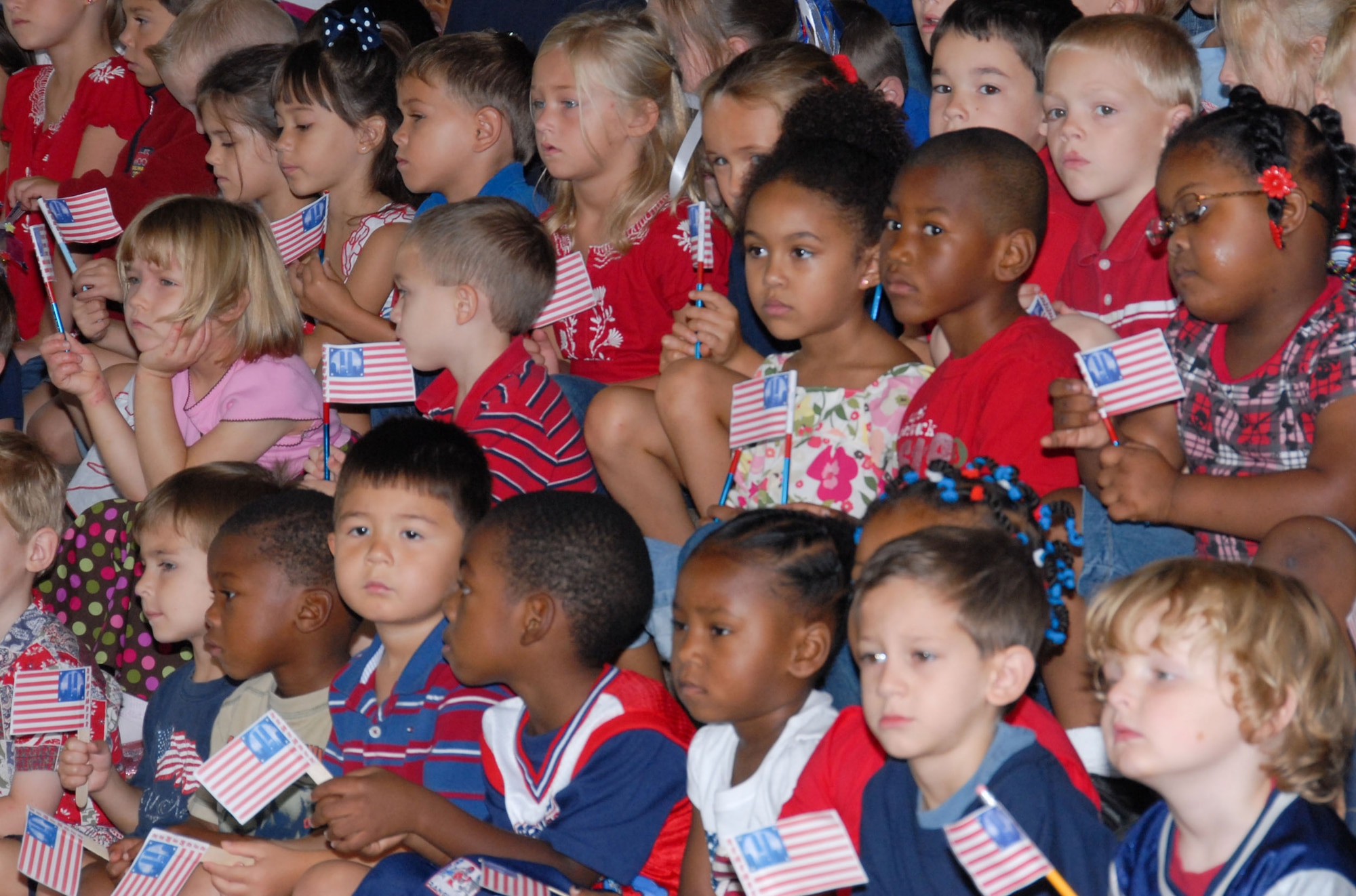 Maxwell Elementary School here held a special ceremony Sept. 11 to remember 9/11.(U.S. Air Force photo/Bud Hancock) 
