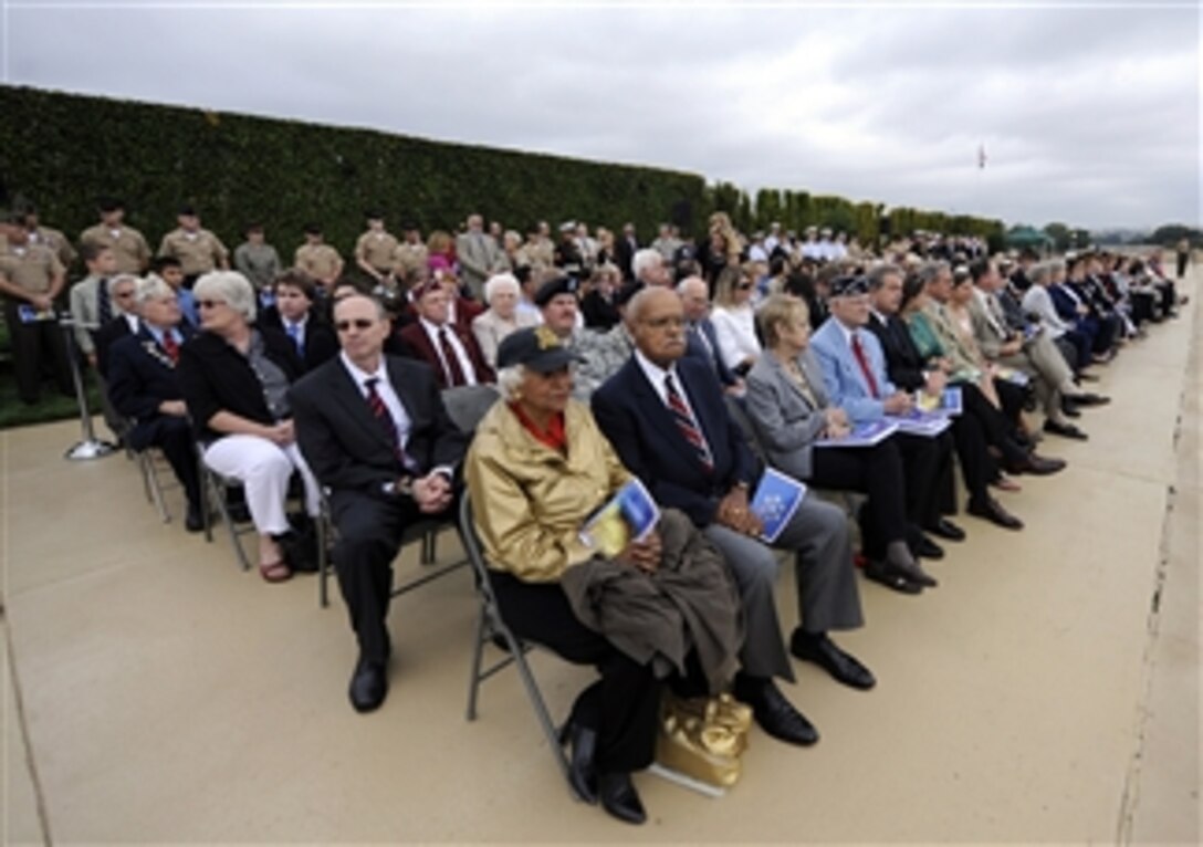 Audience members listen as retired rear admiral Jeremiah A. Denton Jr. addresses the audience during the National POW/MIA Recognition Day Ceremony at the Pentagon on Sept. 18, 2009.  Denton spent 7 years and 7 months as a prisoner of war when he was shot down and captured by North Vietnamese troops in 1965.  