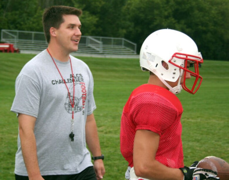 Jake Verbeten will coach the Madison Abundant Life football team for three games before deploying to Iraq with the Wisconsin Air National Guard mid-September.  (Photo courtesy of the Wisconsin State Journal)