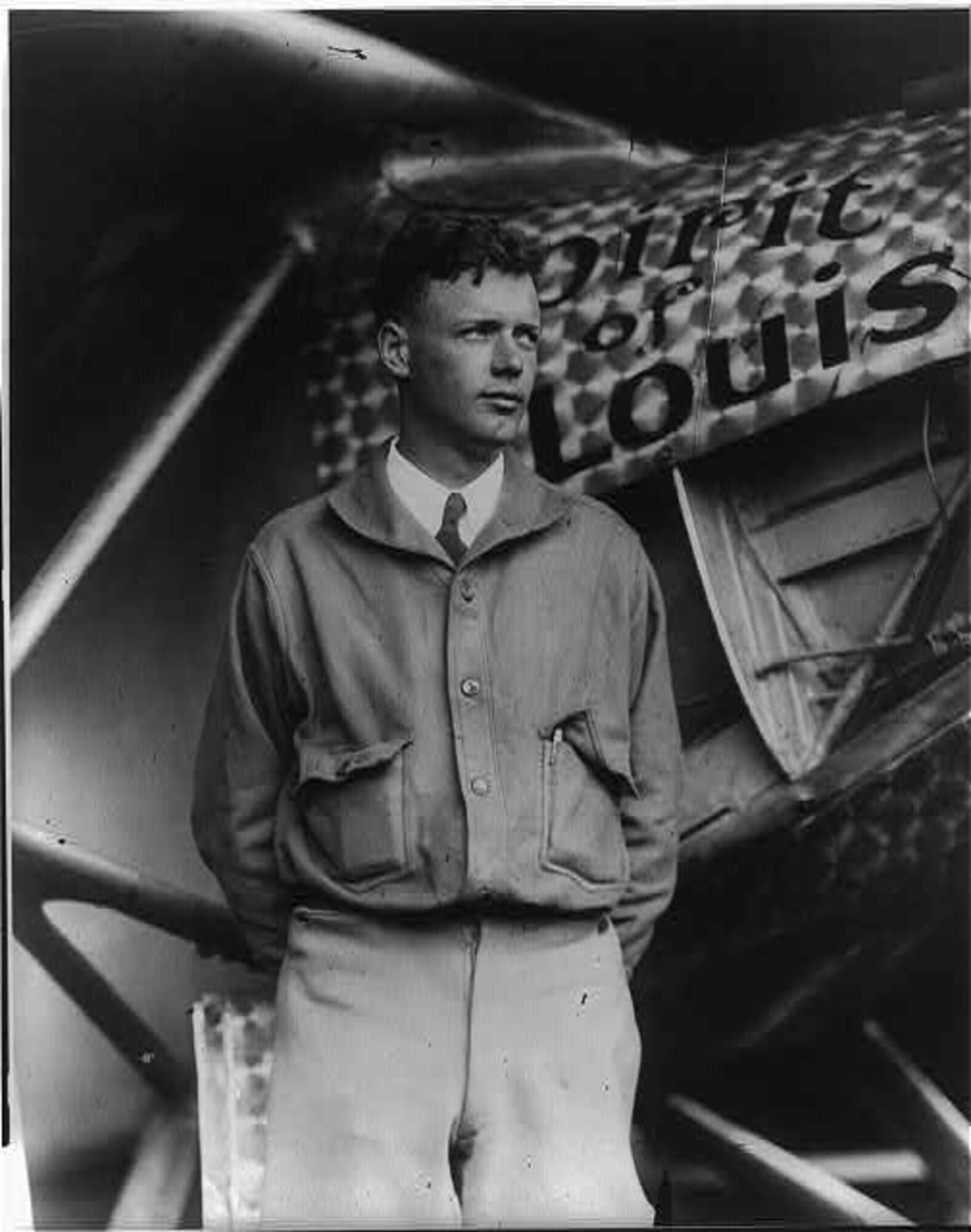 Charles A. Lindbergh, with Spirit of St. Louis in background, May 31, 1927. c 1927. Prints and Photographs Division, Library of Congress. 

