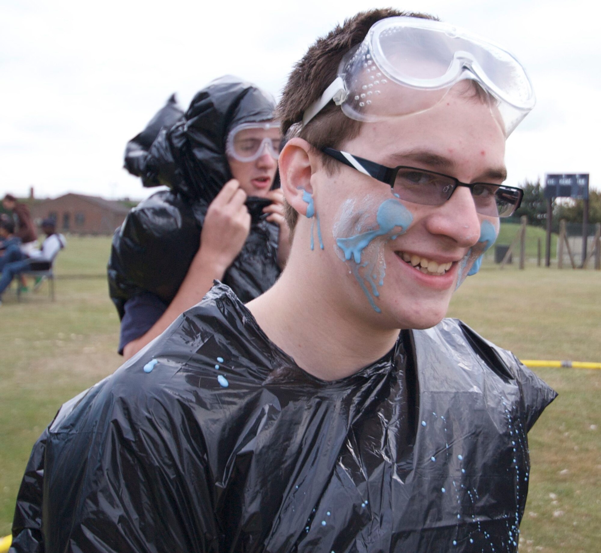 RAF ALCONBURY, United Kindom - Students from the Department of Defense Dependent School system at Alconbury participate in the annual "Muckfest". The Muckfest is a giant food fight for the students. The program was put on by the base chapel.